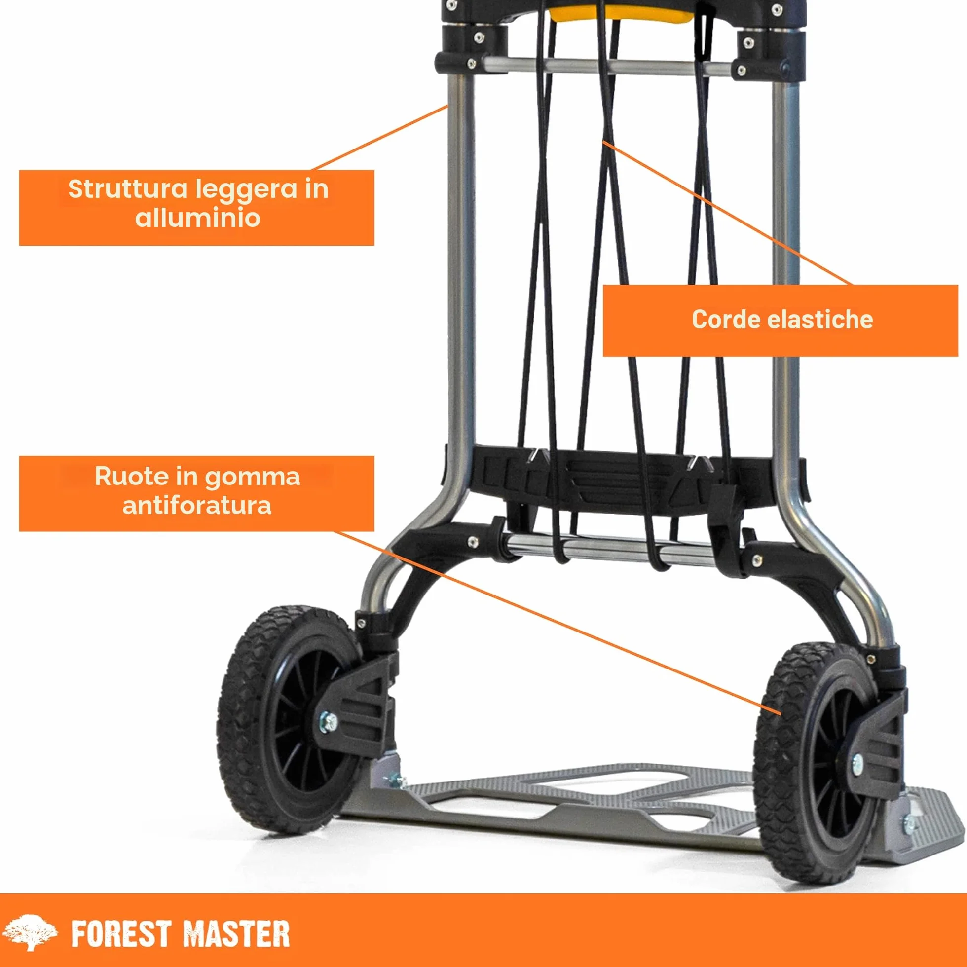 Zero Compact pieghevole Heavy Duty Hand Truck Sack Carrirow 160 kg carico