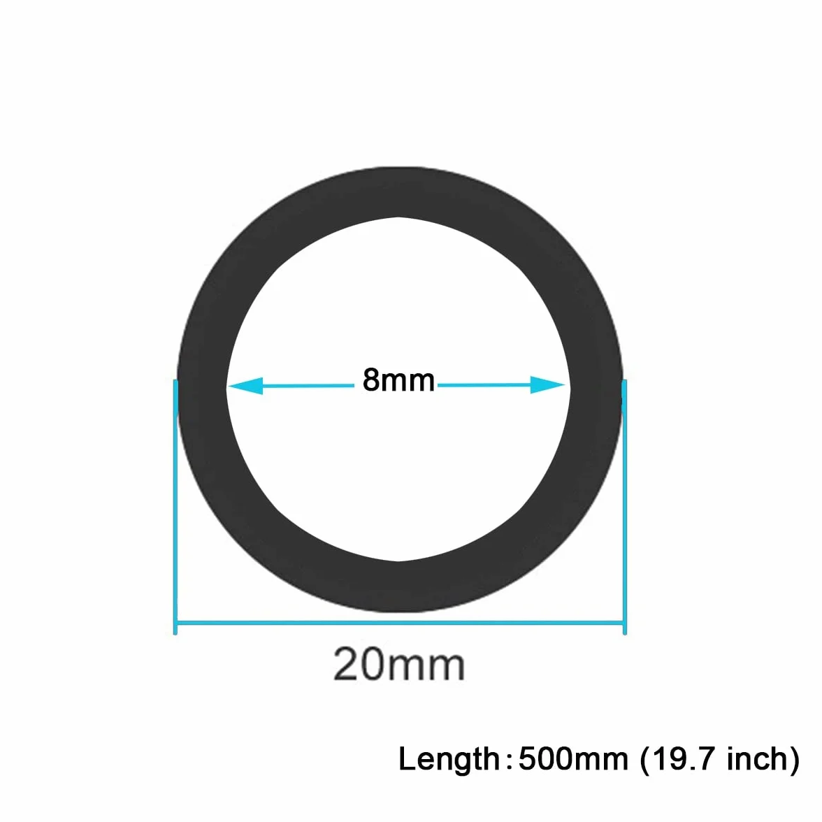 Tubo Idraulico in Acciaio Senza Saldatura con Barre tonde Tubo di precisione Tubo Idraulico zincato Tubo antideflagrante (OD 20 mm * ID 8 mm)