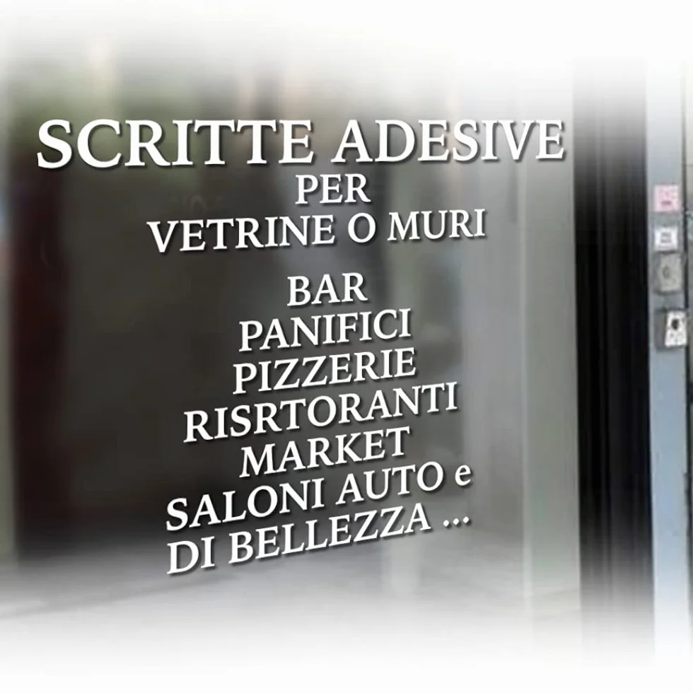 Scritte Adesive Personalizzate Multifunzione Circuito AUT AUT: Ideali per Vetrine e Muri, Sticker Menu in Vetrina, Decalcomanie Prespaziate Senza Fondo PVC Professionale