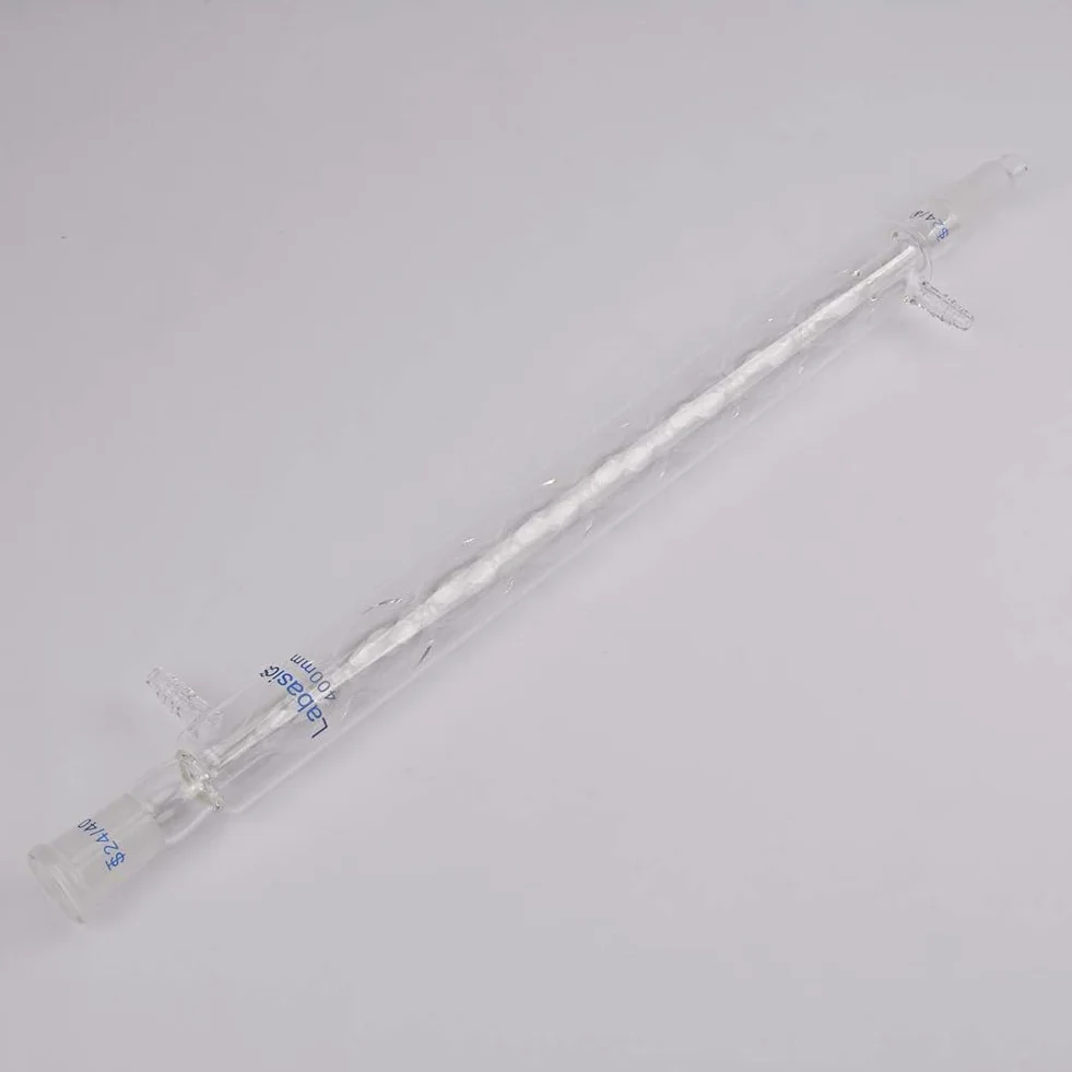 Labasics Borosilicato Vetro Condensatore Allihn con 24/40 Comune e Lunghezza Giacca 400mm, Condensatore in Vetro da Laboratorio Glass Allihn Condenser