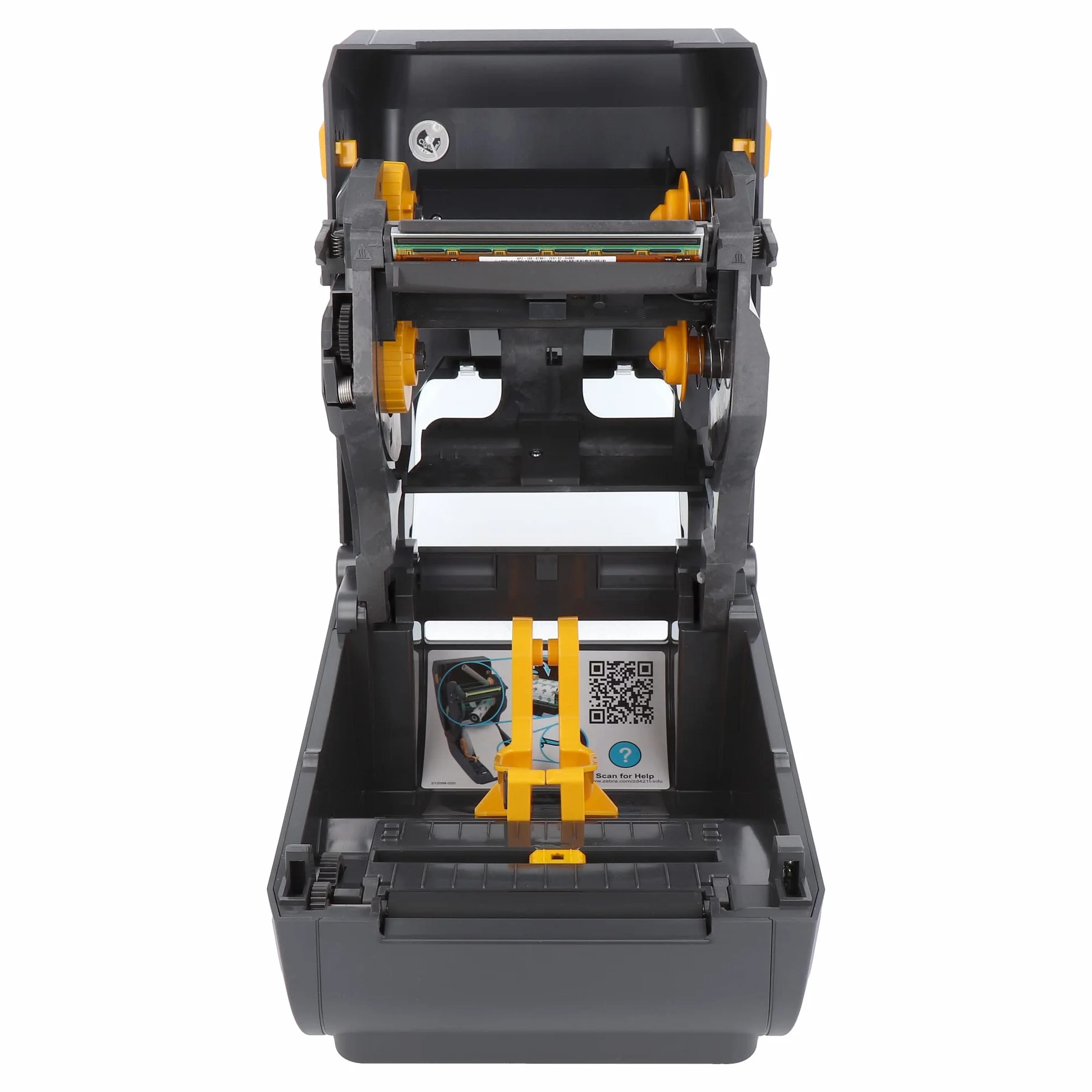 ZEBRA ZD421t - Stampante con bordo a strappo, 203 DPI, termico, trasferimento termico, larghezza di stampa max. 104 mm, BTLE, LAN, USB, interfaccia host USB (ZD4A042-30EE00EZ)