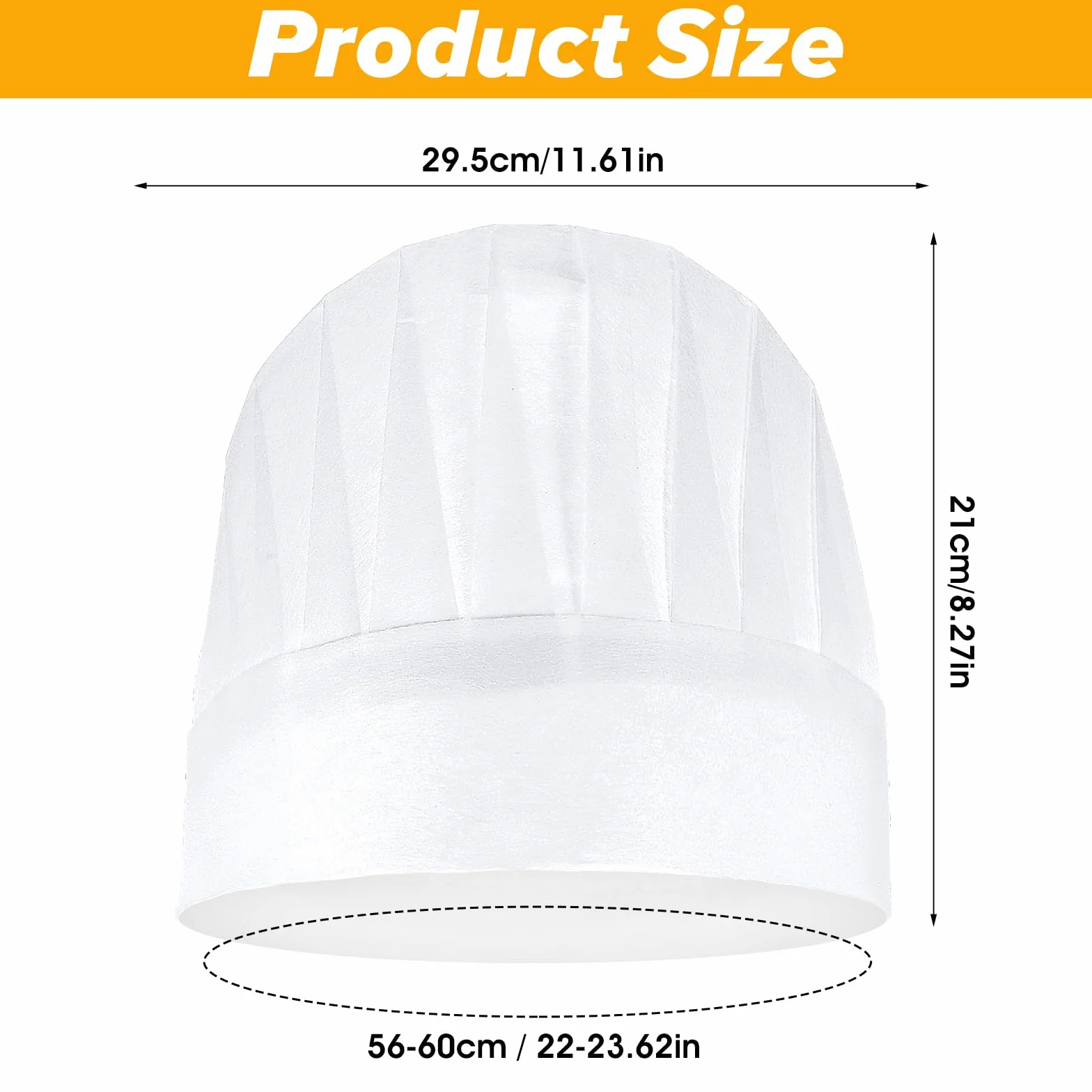 Cappello da cuoco usa e getta bianco 4 pezzi in tessuto non tessuto regolabile