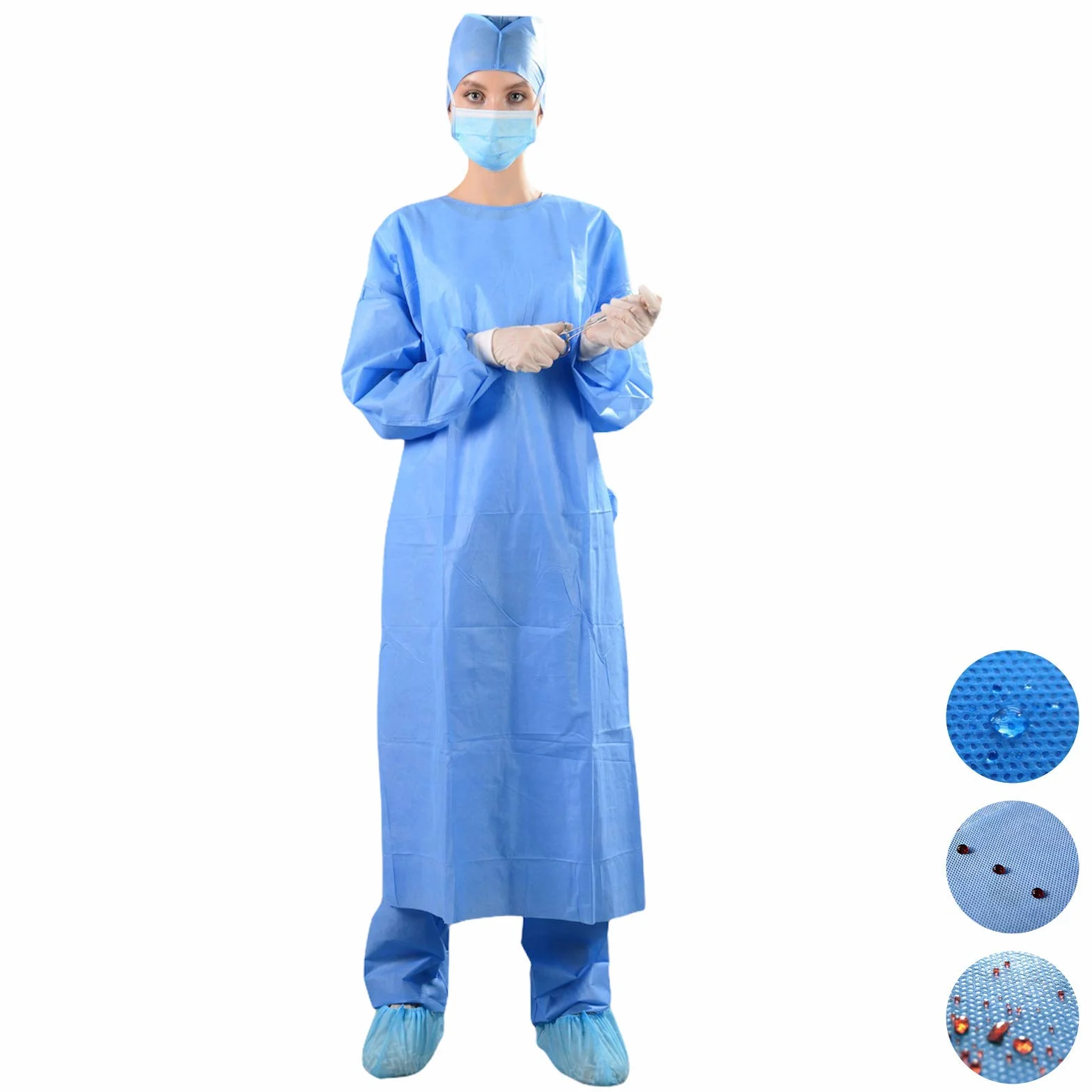 Camice Chirurgico Monouso Sterile 45gr Blu 5 pezzi Dispositivo Medico Idrorepellente