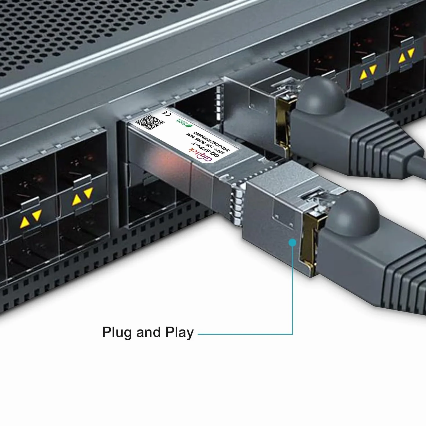 SFP+ RJ45 10GBASE-T Transceiver Copper Module 1.25G/2.5G/5G/10G for Cisco Ubiquiti Netgear up to 30m
