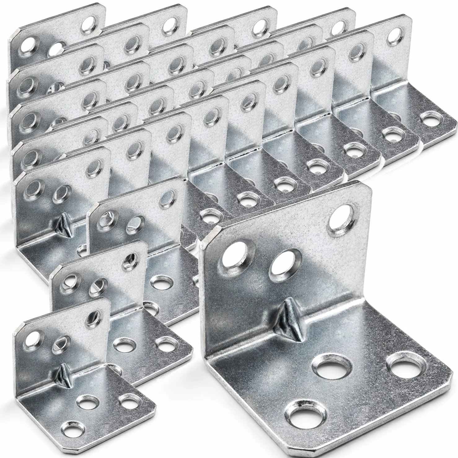 Euro Tishce Squadrette Angolari Metallo 90 Gradi 30x30x36 mm 30 Pezzi