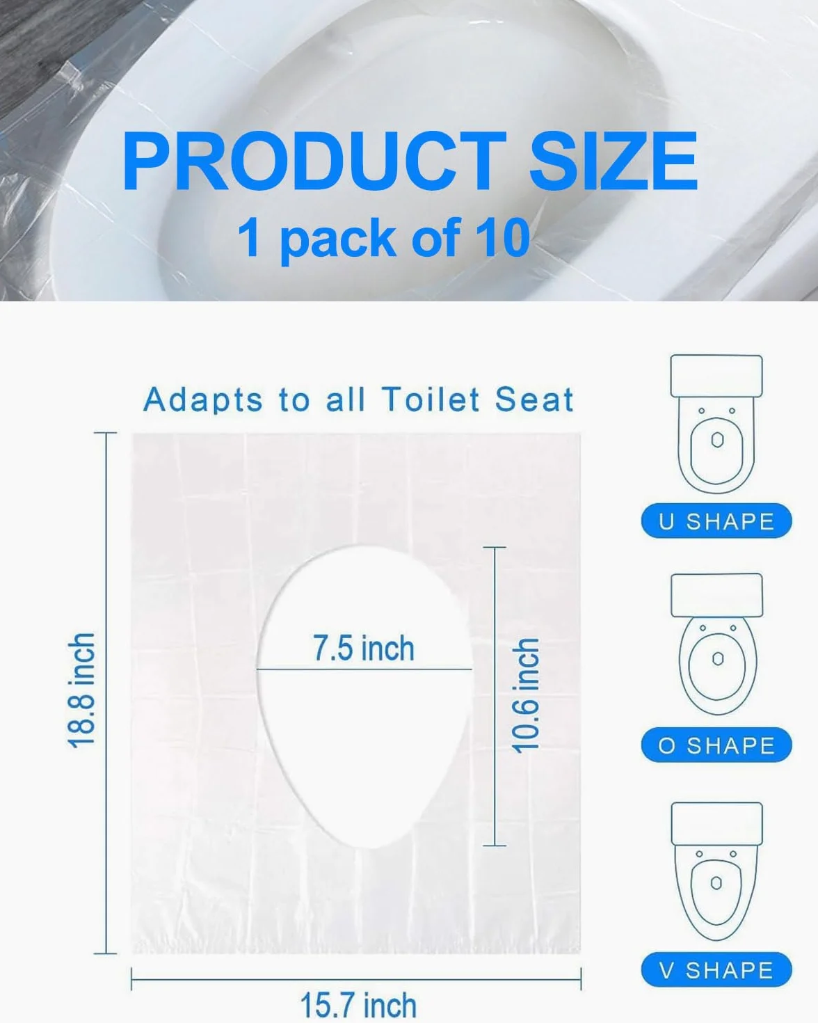 Copriwater USA e Getta Copri Tazza WC Monouso Impermeabili Biodegradabili Toilette Portatili (10pcs)