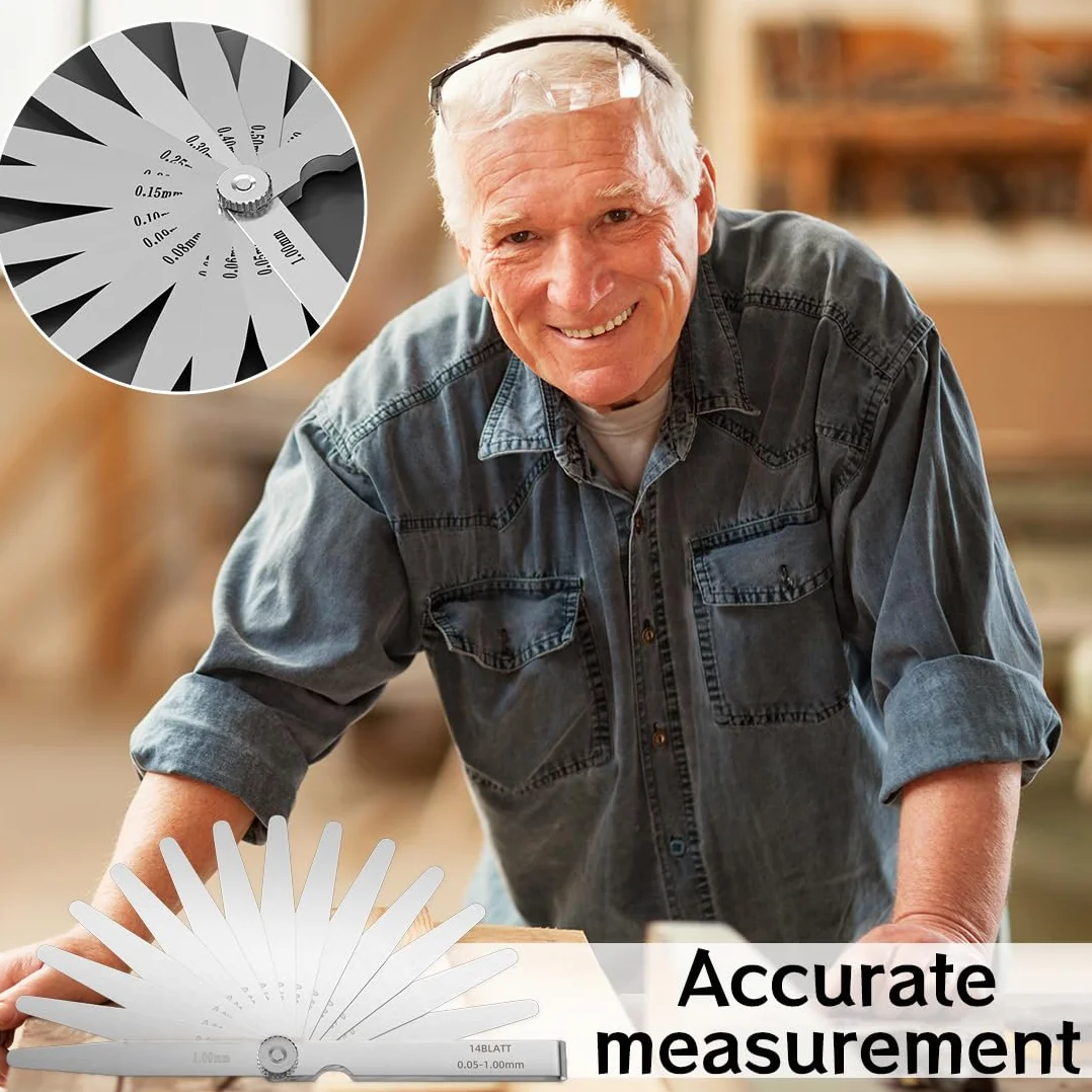 Spessimetri a Lame 100mm 32 Lame 0.04-0.88mm per Misurazione Spessori