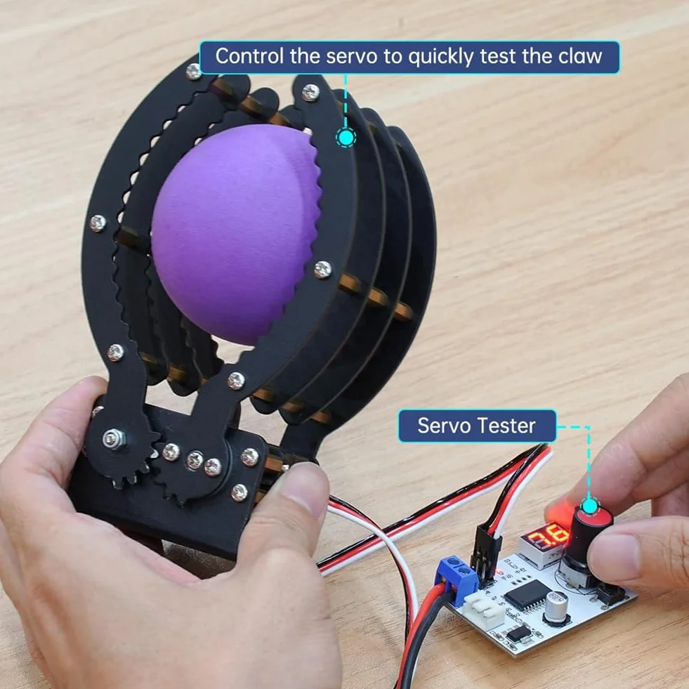 Robotico Completamente in Metallo con Pinza A Bordo Ondulato, Pinza per Mano Robotica, Braccio Robotico Ad Alta Coppia, Sostituisci L'