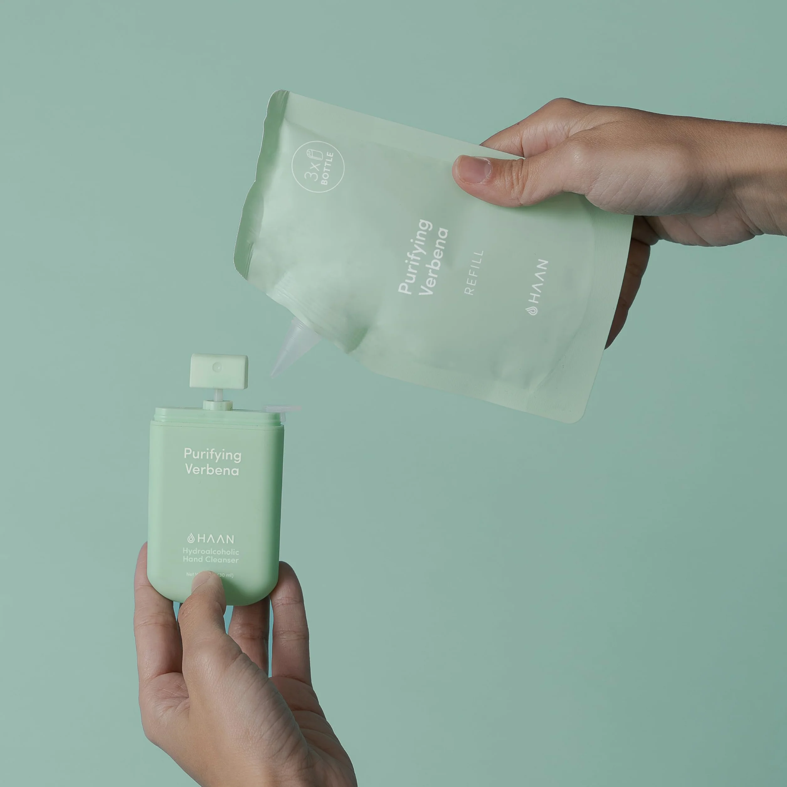 HAAN Detergente Idroalcolico per Mani 30ml Confezione da 3 Igienizzanti Mani Antibatterico