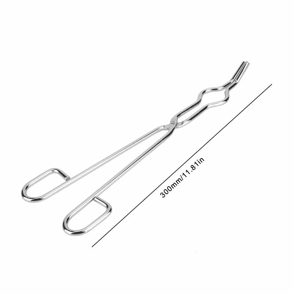 Pratiche pinze da crogiolo professionali di alta qualità, pinze da crogiolo, zampe antiscivolo Rame Argento metalli non ferrosi Fusione dell'oro Meta esperimenti(300mm)