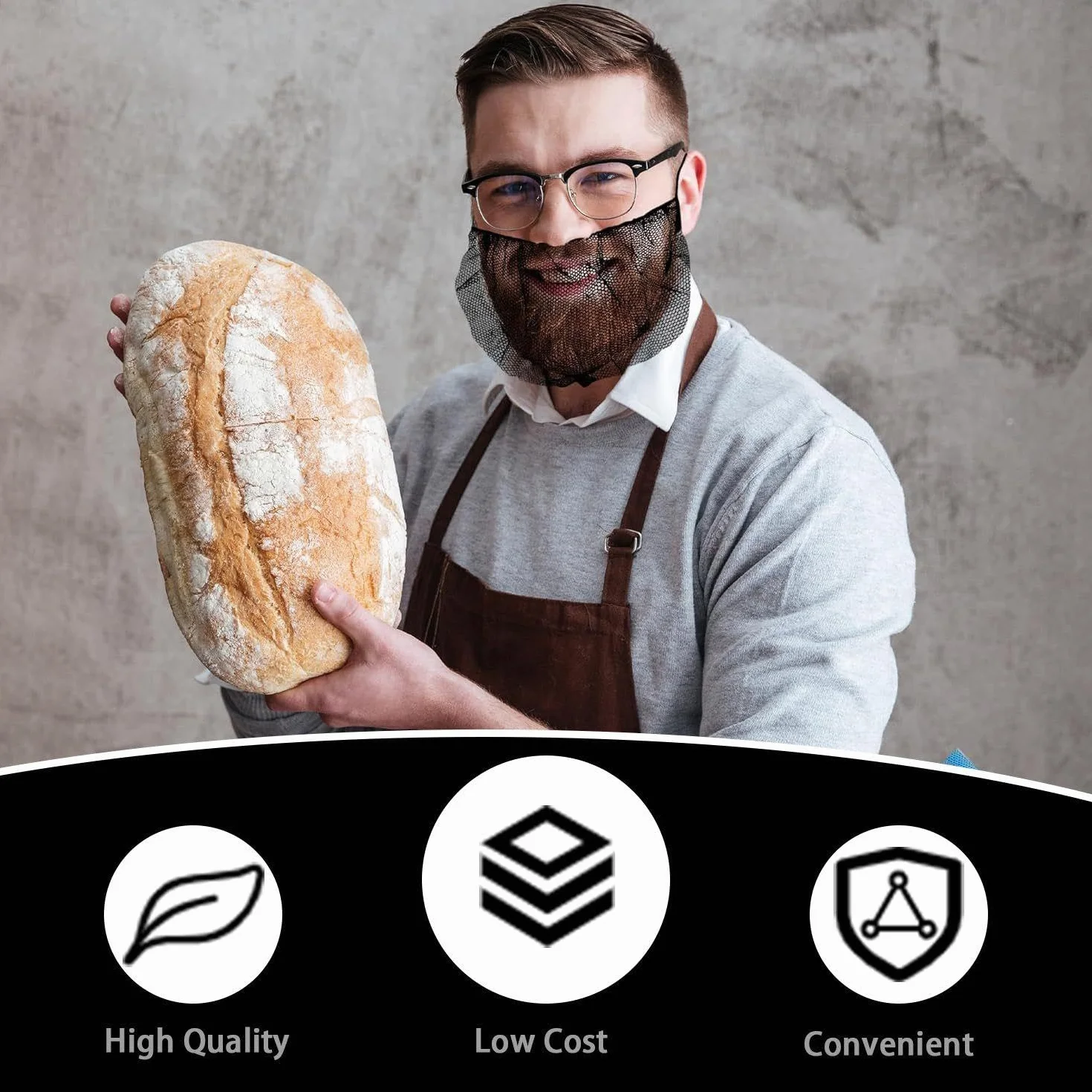 Rete per barba da uomo 100 sztuk czarna