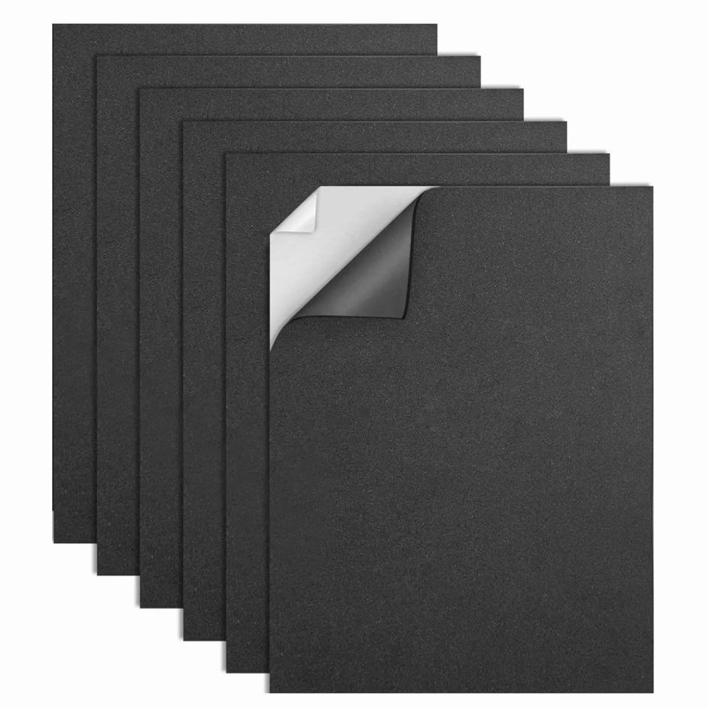 Gomma Eva Adesiva 6Pcs Pannello di Achiuma Autoadesivo nero 300mm x 200mm x 3mm Tappetino in Achiuma Eva Antiscivolo con Supporto Adesivo per DIY Mobili Porte Finestre Artigianato