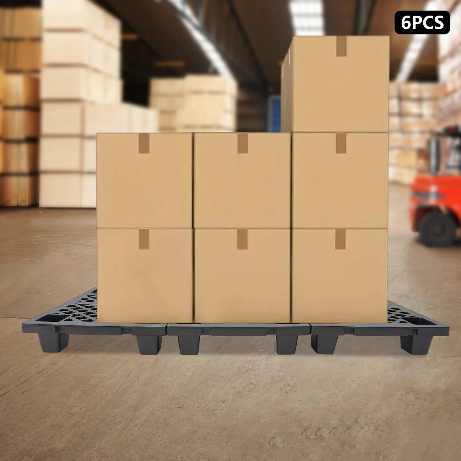 6 pallet leggero nel quartiere EuromMis, 600 x 400 x 100 mm, meccanismo di collegamento a scatto (nero)