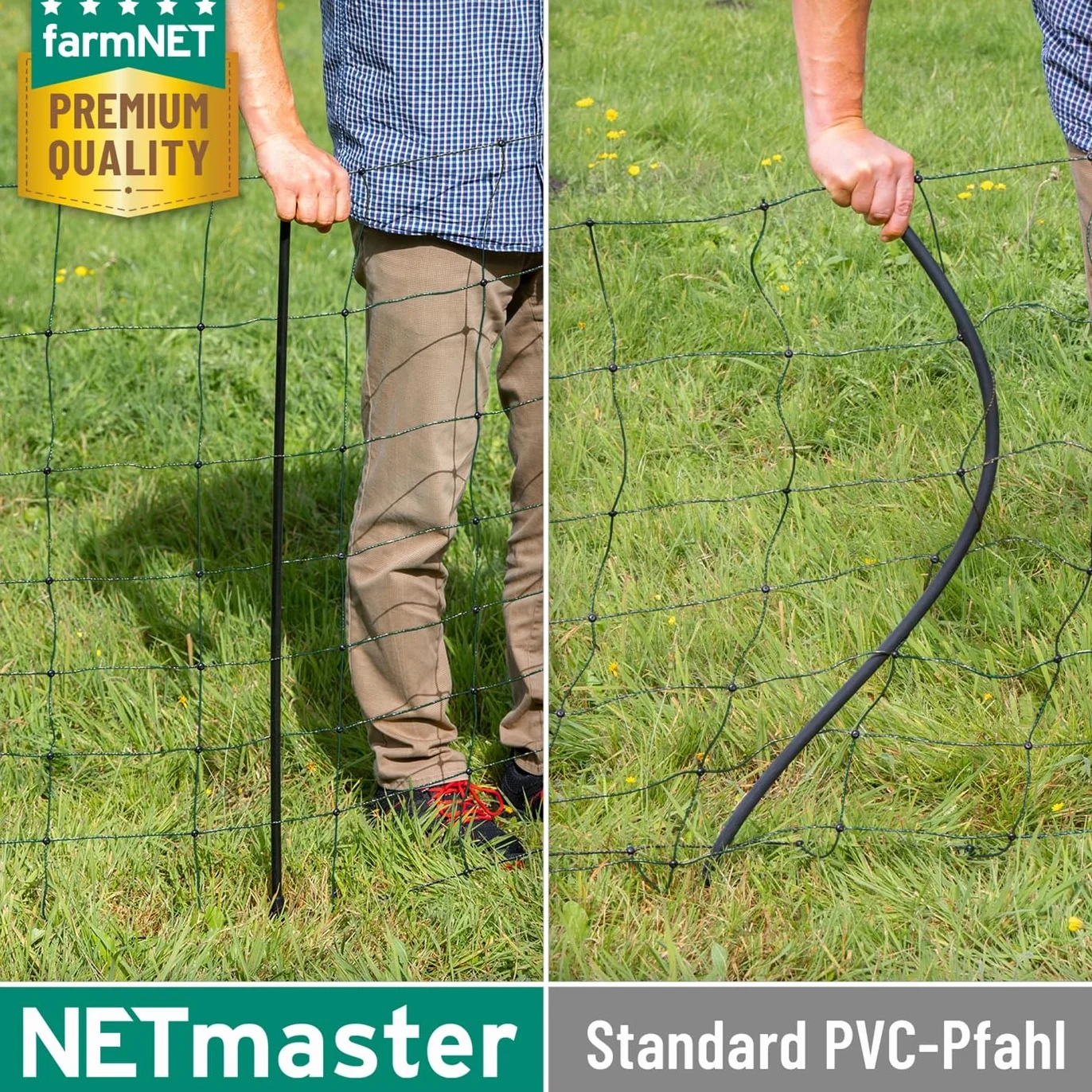 VOSS.farming farmNET+ Rete elettrificabile per Pecore 25 m 90 cm 2 Punte Verde