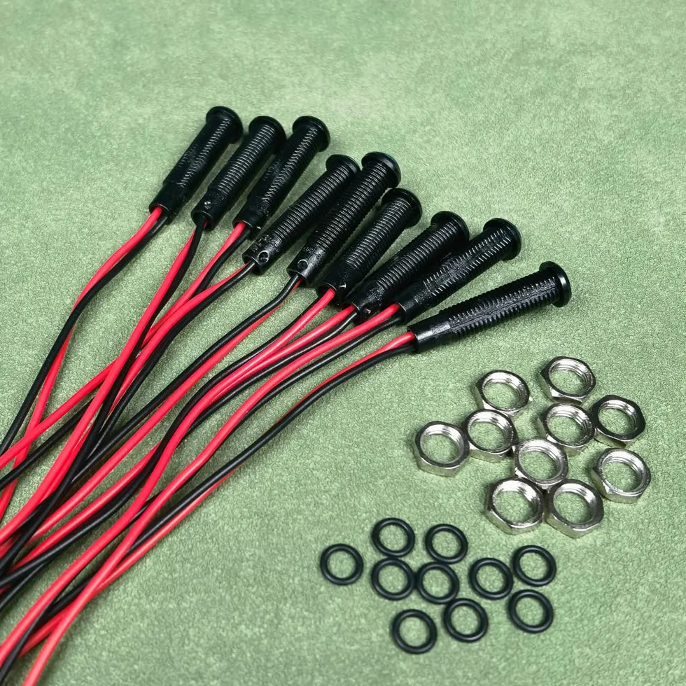 Gebildet 10pcs LED in Plastica Indicatore luminoso 110-220V Dimensione foro di Montaggio 6mm(Rosso)