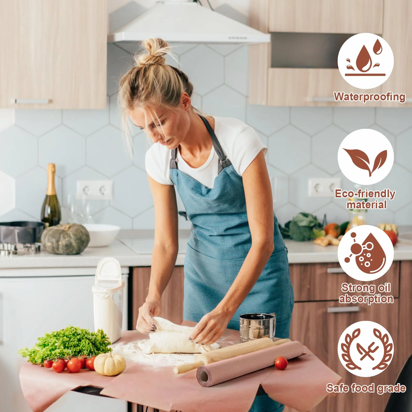 AiQInu Butcher Paper BBQ 44cm×150cm, Carta per Barbecue, Carta Kraft per Barbecue, Affumicatore, Carne di Pesce