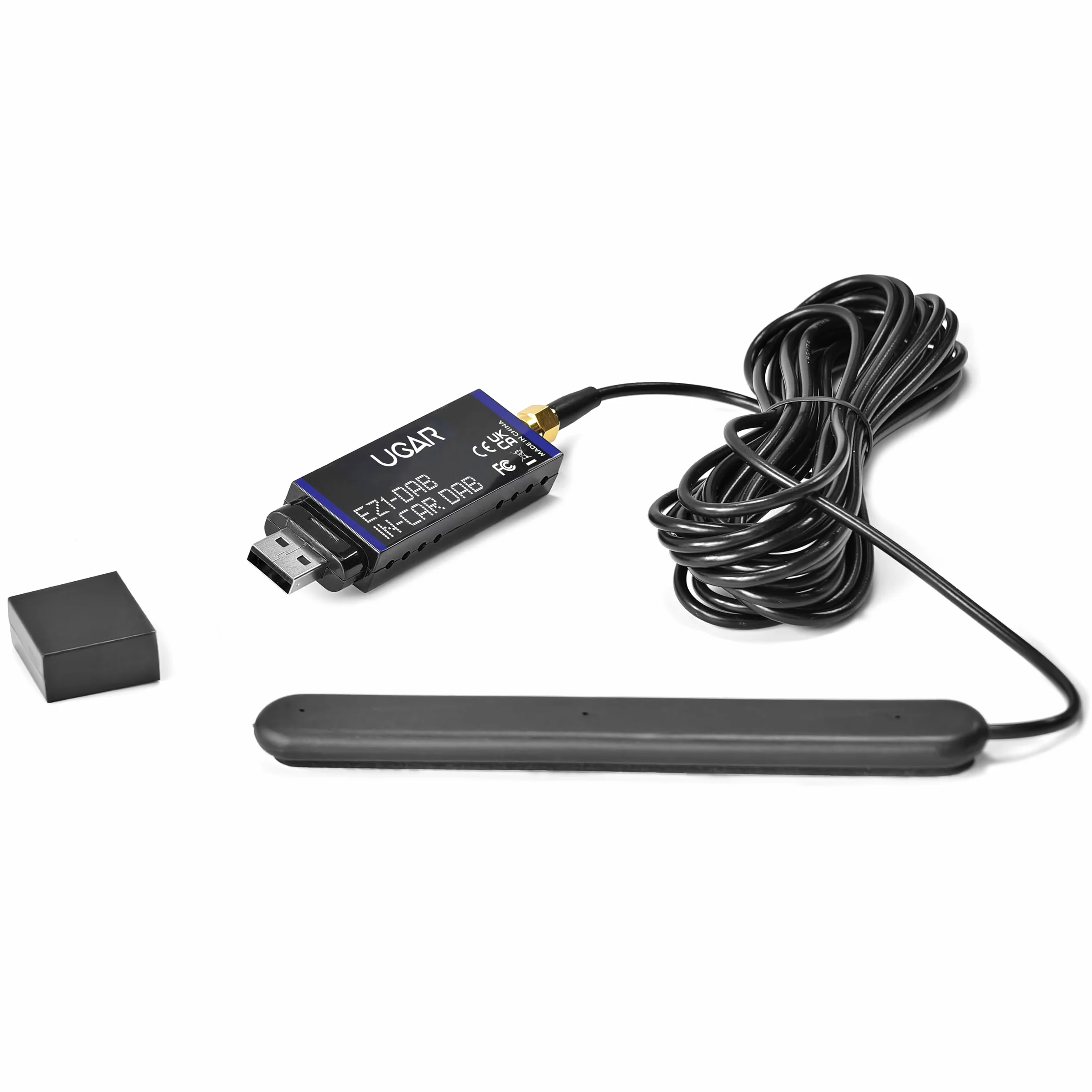 UGAR Dongle USB DAB+ Android con antenna DAB con montaggio interno in vetro riutilizzabile amplificata