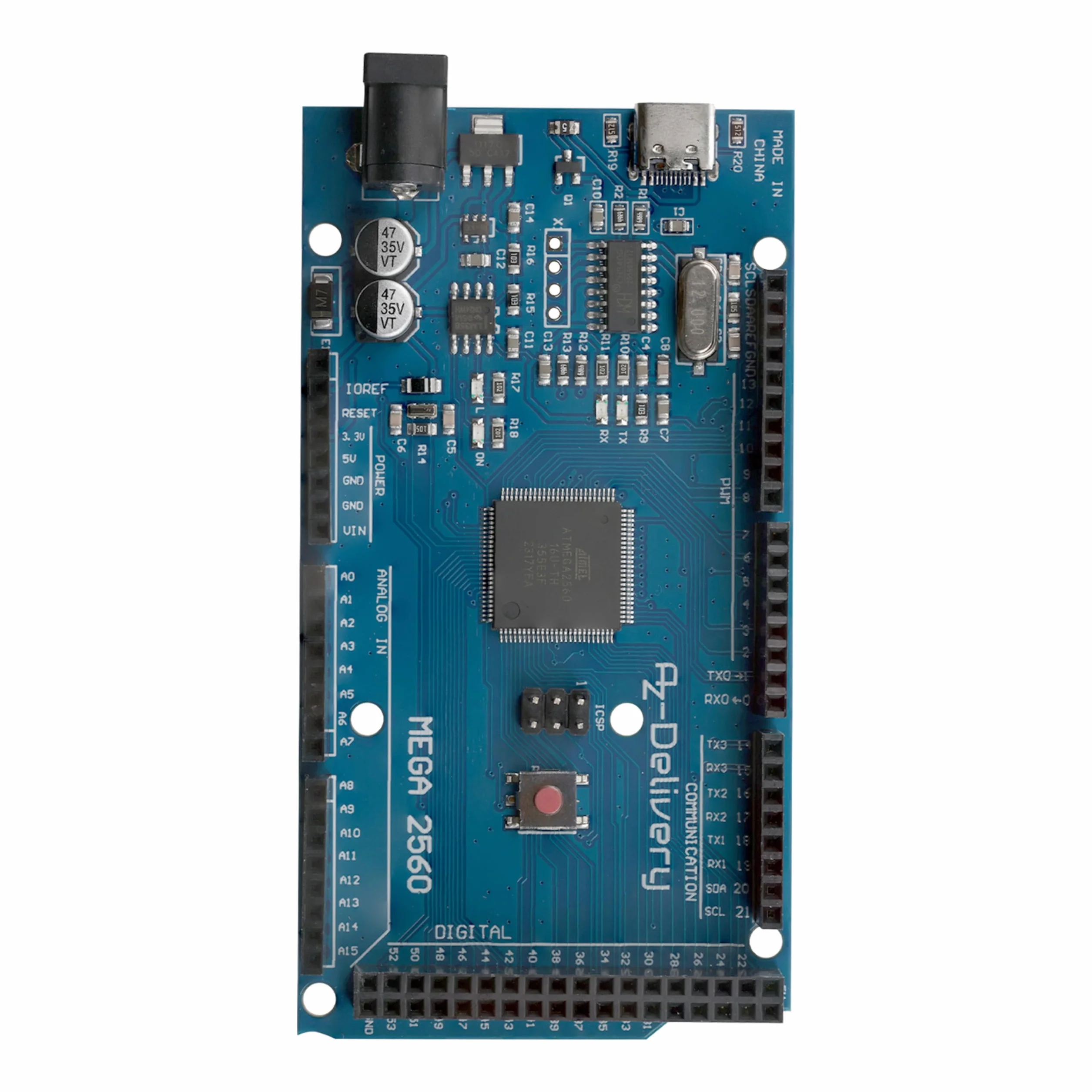 AZDelivery AZ-MEGA2560 Scheda Microcontroller USB-C Compatibile con Arduino