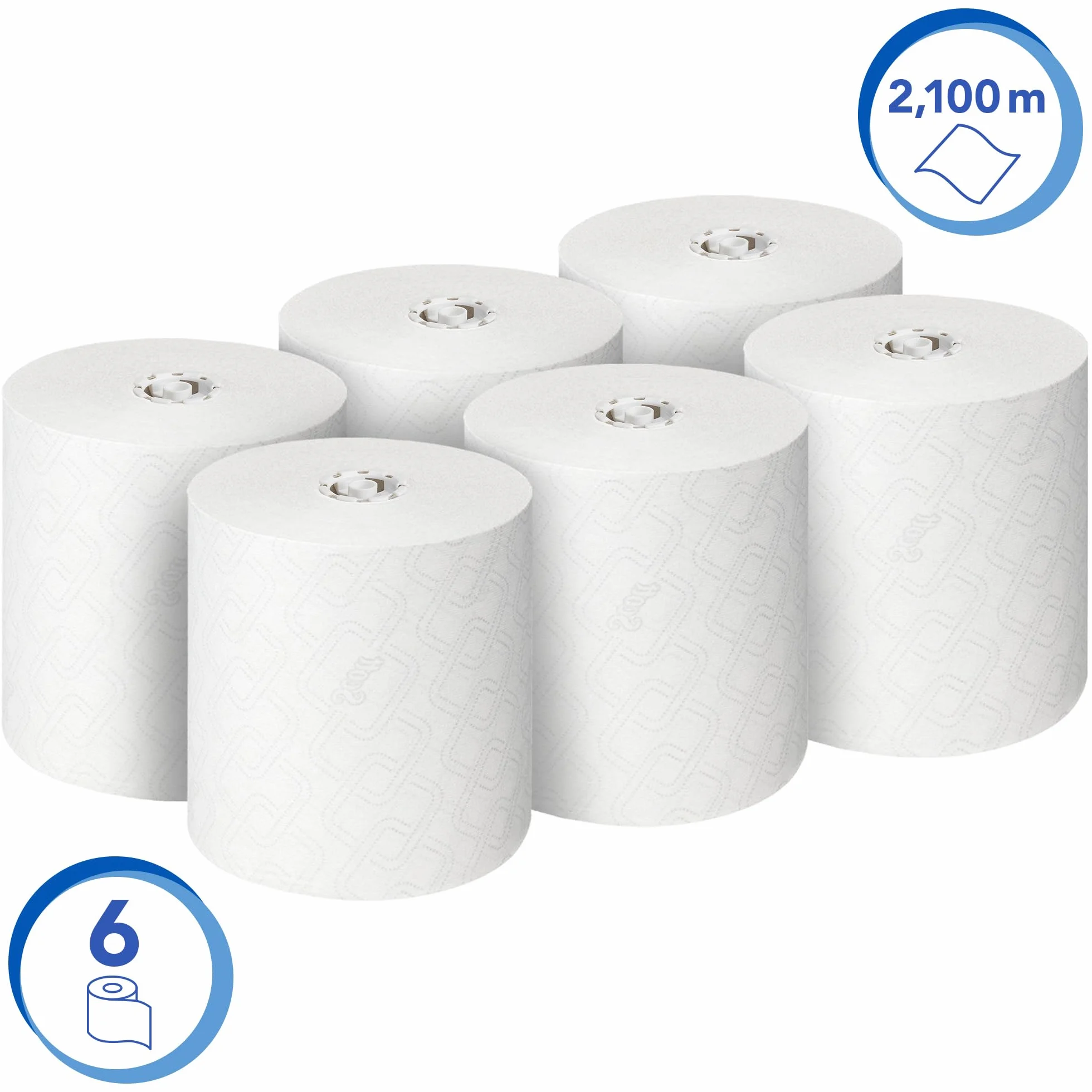 Scott Essential asciugamani di carta in rotolo 6691 6 rotoli bianchi 350m 2100m