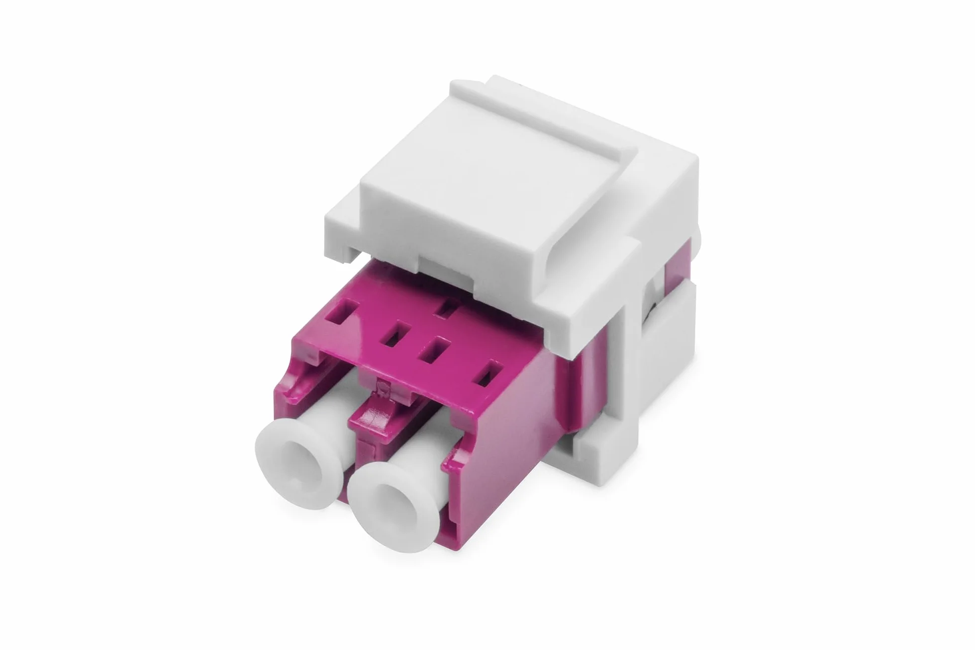 DIGITUS Keystone Modulo Fibra Ottica LC/LC Duplex OM4 Multimodale Viola/Bianco