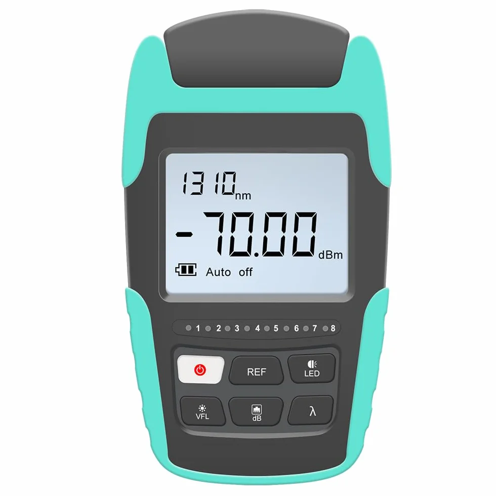 TM530 Tester per fibra ottica Misuratore di potenza ottico 4-in-1 con batteria ricaricabile, power meter fibra ottica multifunzionale con localizzatore visivo dotato di VFL RJ45 luce LED