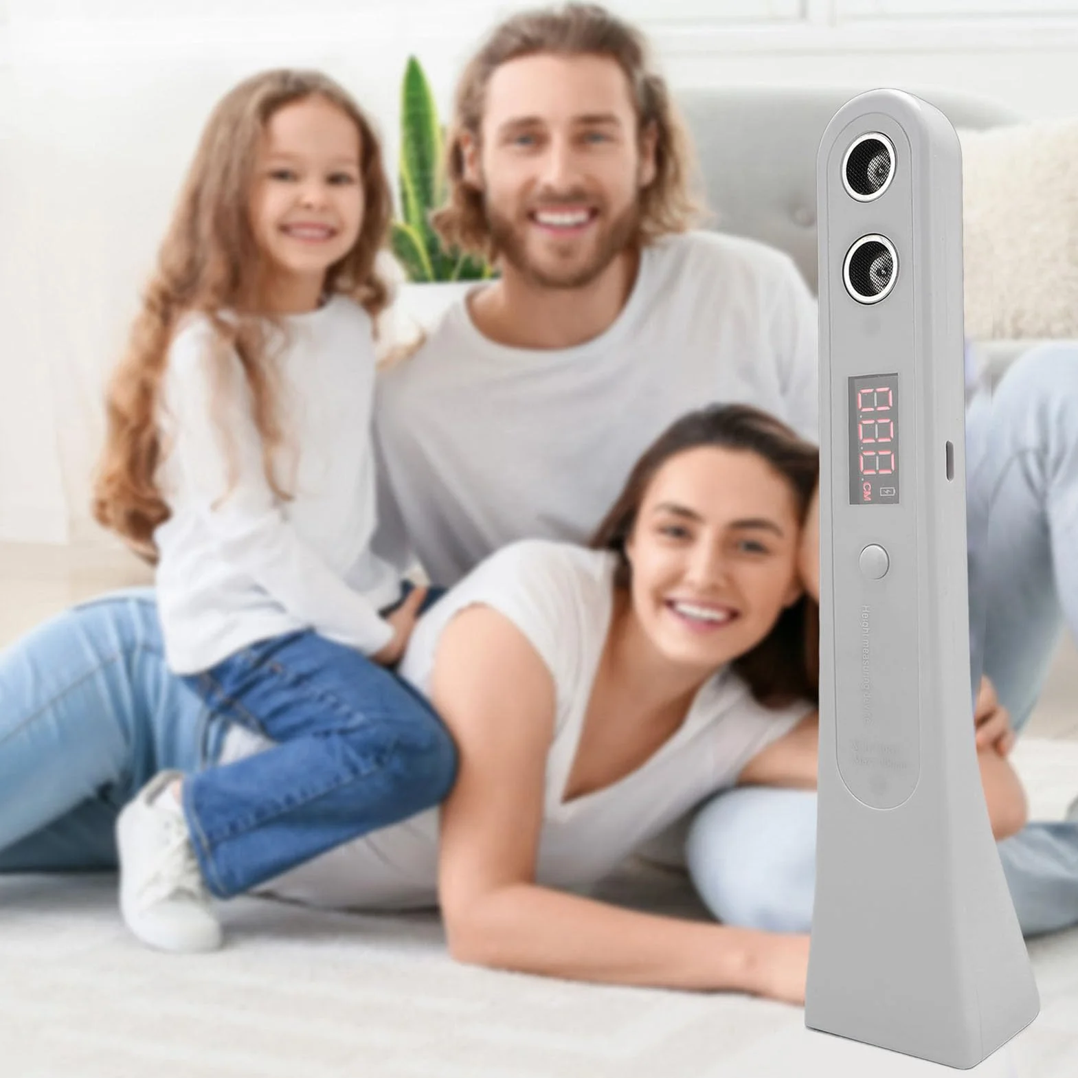 Dispositivo di misurazione 'altezza digitale intelligente per bambini, misuratore di altezza ricaricabile con tecnologia di misurazione a ultrasuoni, bilancia di misurazione