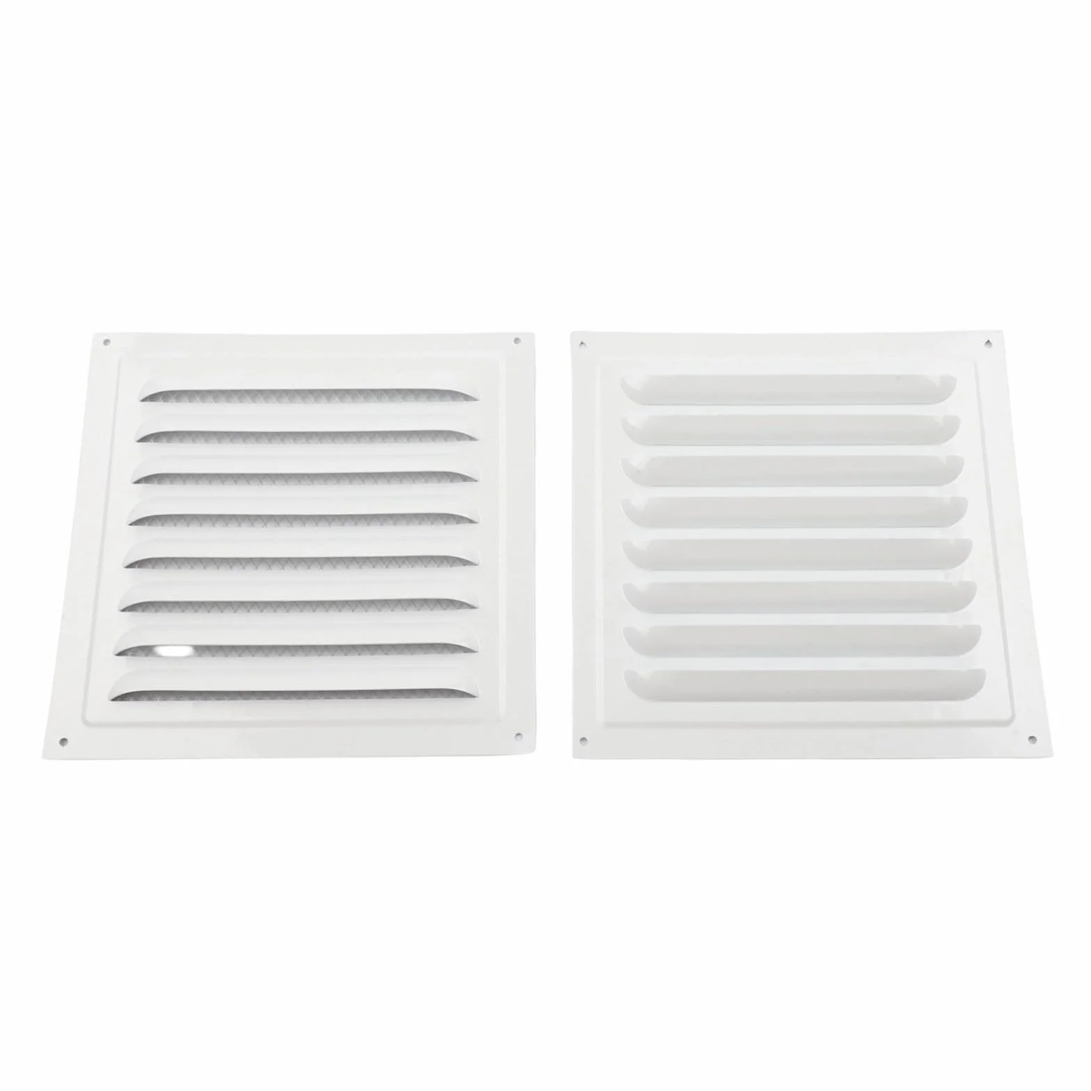 Elegante griglia di ventilazione per un migliore flusso d'aria, 20 x 20 cm, con zanzariera per soffitto e parete laterale, 2 pezzi, colore: bianco