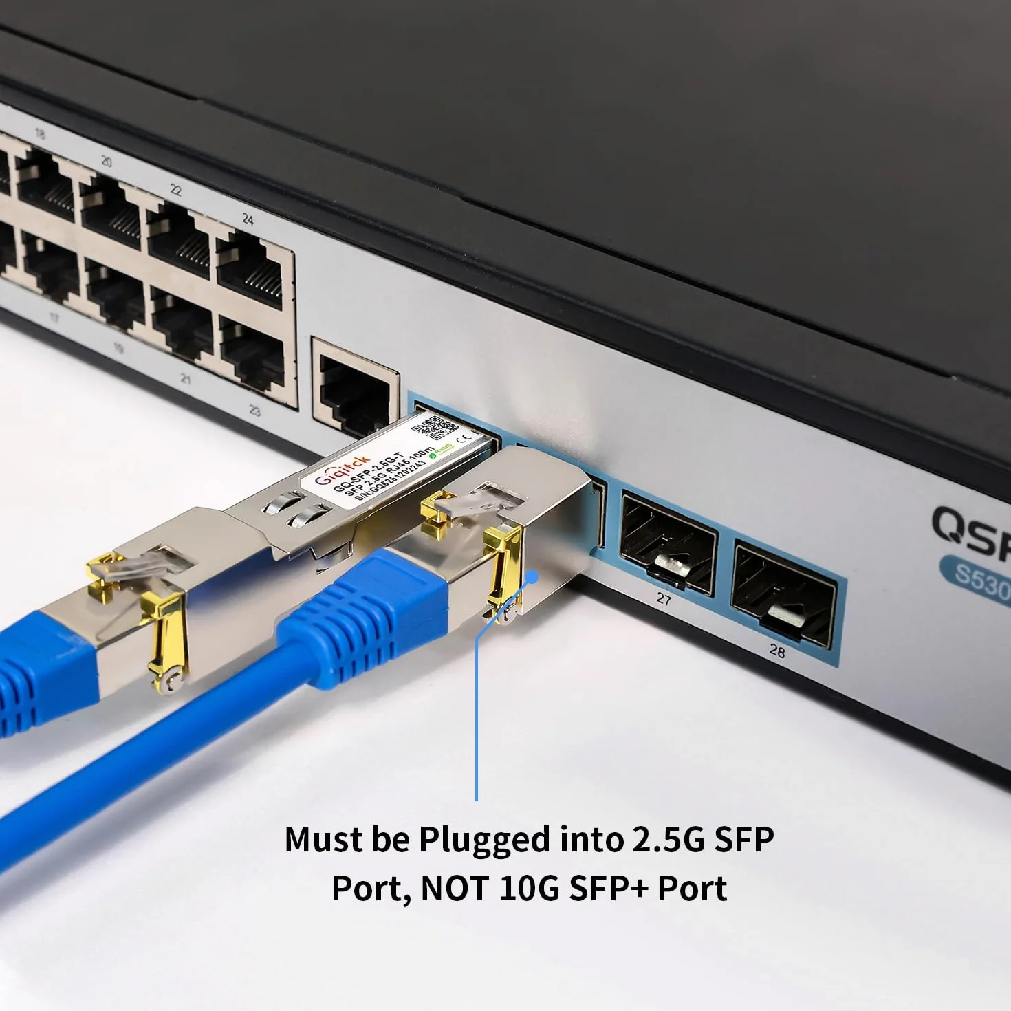 2.5GBASE-T SFP RJ45 Modulo 2.5G SFP Ricetrasmettitore Mini-GBIC Compatibile per Cisco SFP-2.5G-T, Ubiquiti, MikroTik, TP-Link fino a 100m