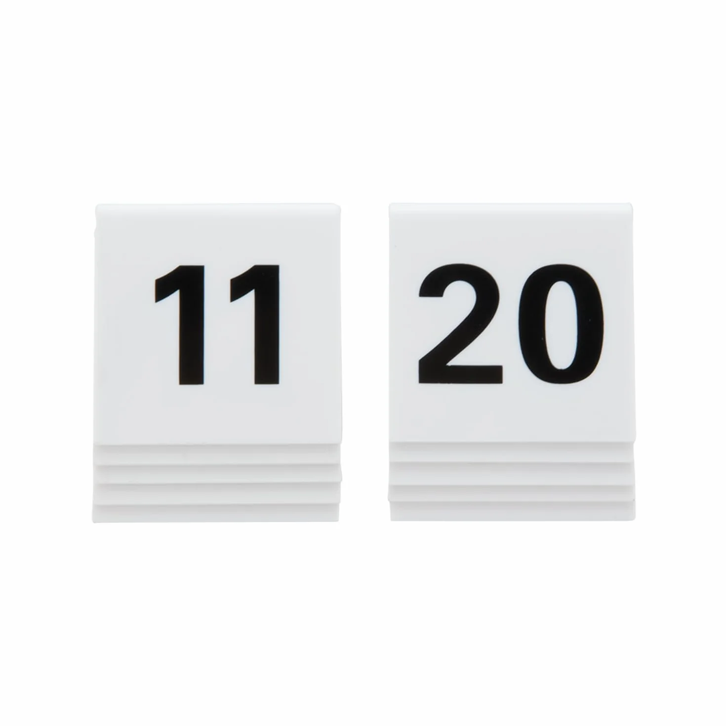 SECURIT - Set Da 10 Numeri Da Tavolo 11-20 - Per Caffè, Ristoranti, Bar - Acrilico - 5,2x5,2x4,5cm - Colore Bianco