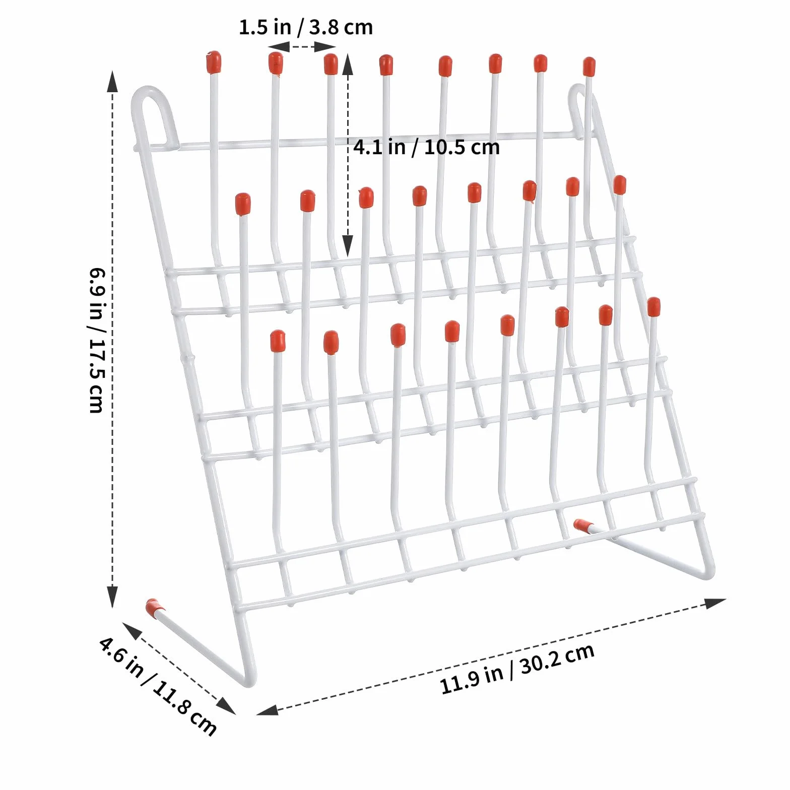 Rack di Essiccazione per Tubi da Laboratorio in Acciaio Inox 30X30 CM Porta Provette e Bicchieri per Uso Industriale e Scientifico Facile da Svuotare e Pulire