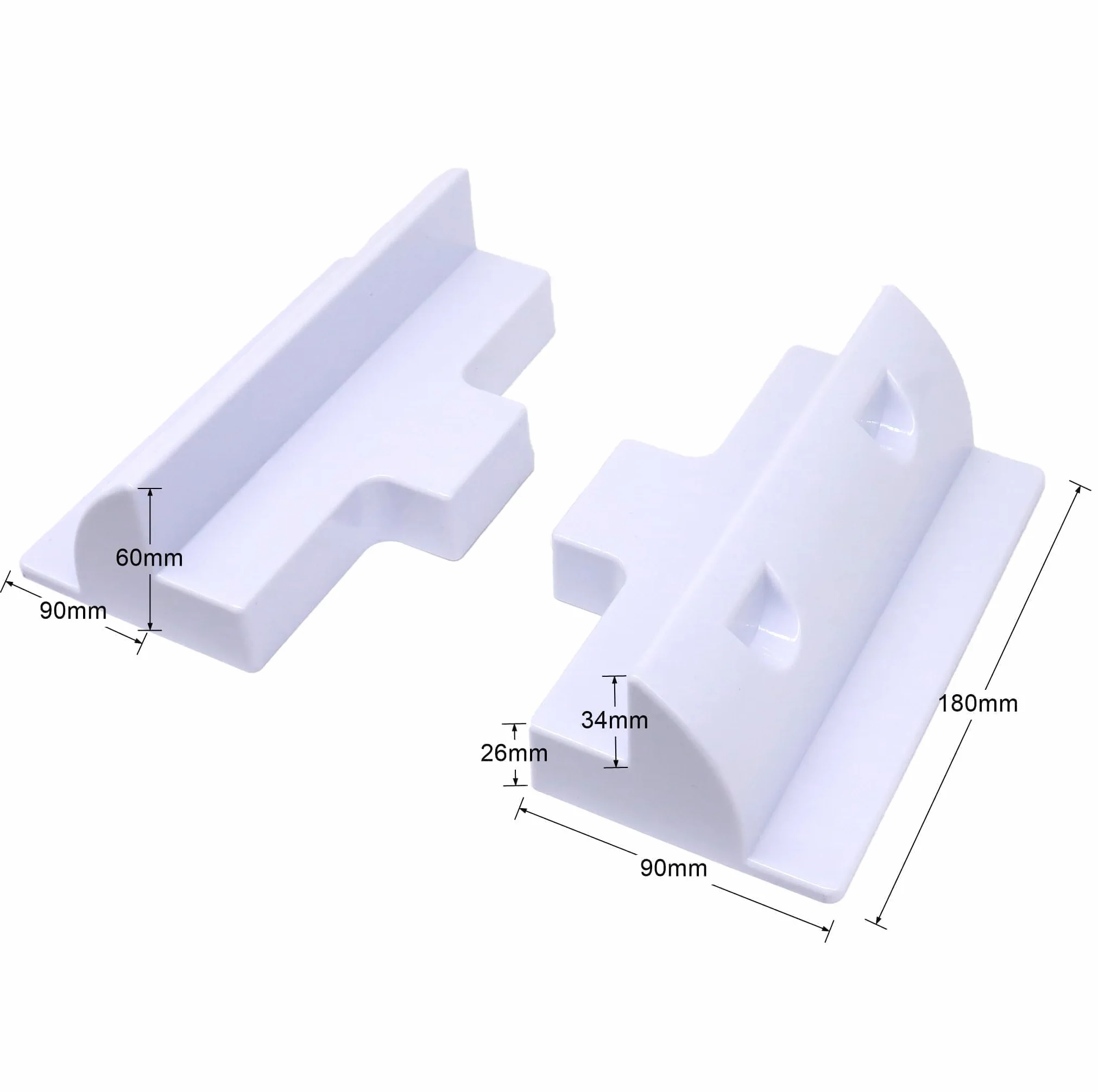 Kit portamoduli solari HISports in plastica ABS, 7 pezzi, accessori robusti per pannelli solari su tetto piano, fissaggio per camper, bianco