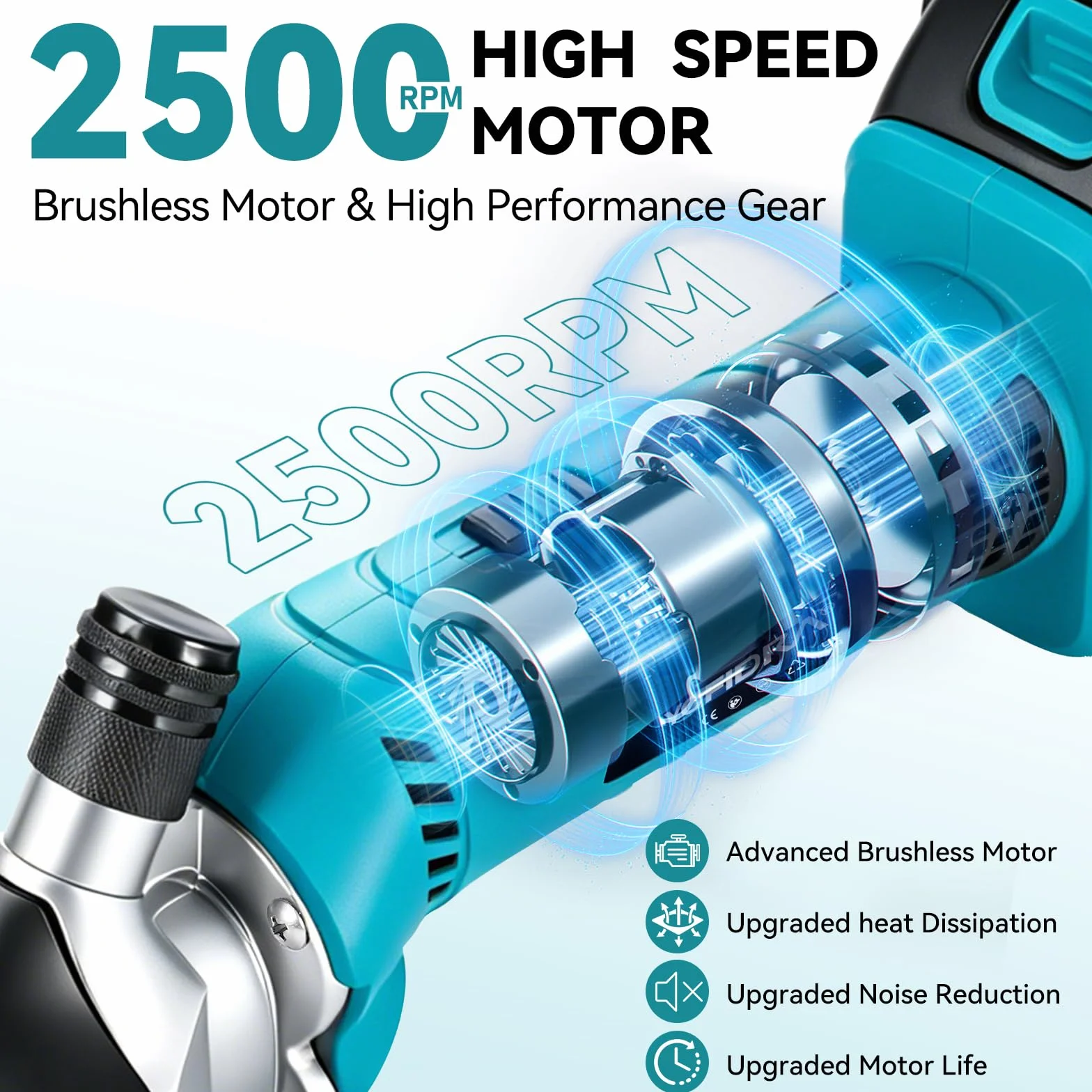 Yofidra Tosatrice elettrica per pecore 550W, Tosatrice a batteria con 6 velocità, Lama a 13 denti, 2 batterie da 3000 mAh, Tosatrice professionale per lana per pecore, capre e alpaca