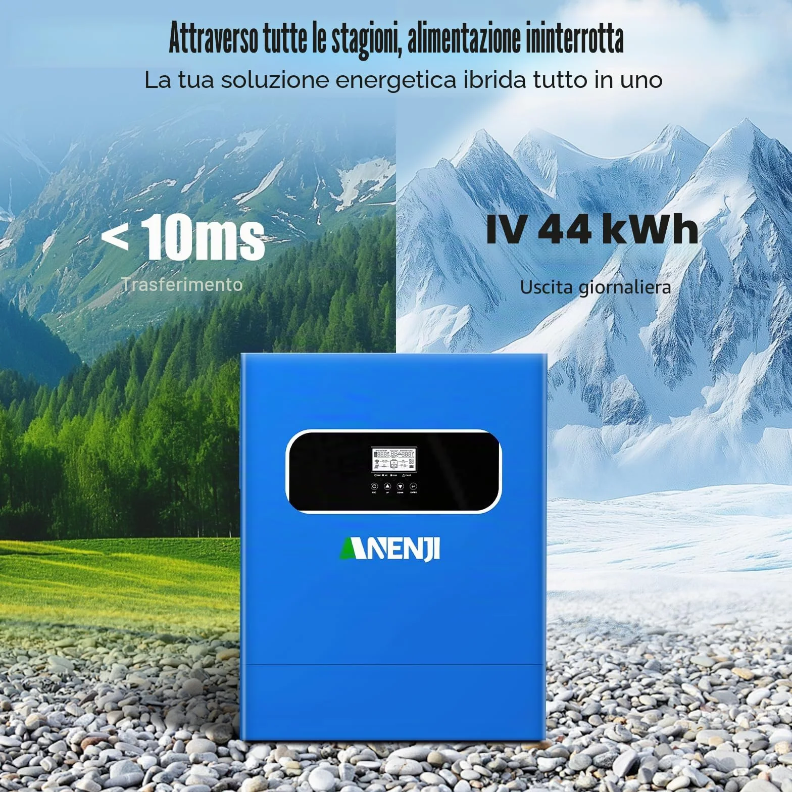 Invertitore ibrido solare da 11000 W, da 48 V CC a 230 V CA, ad onda sinusoidale pura, con MPPT da 160 A, immissione in rete, 2 ingressi PV da 5500 W, funzionamento senza batteria + monitoraggio