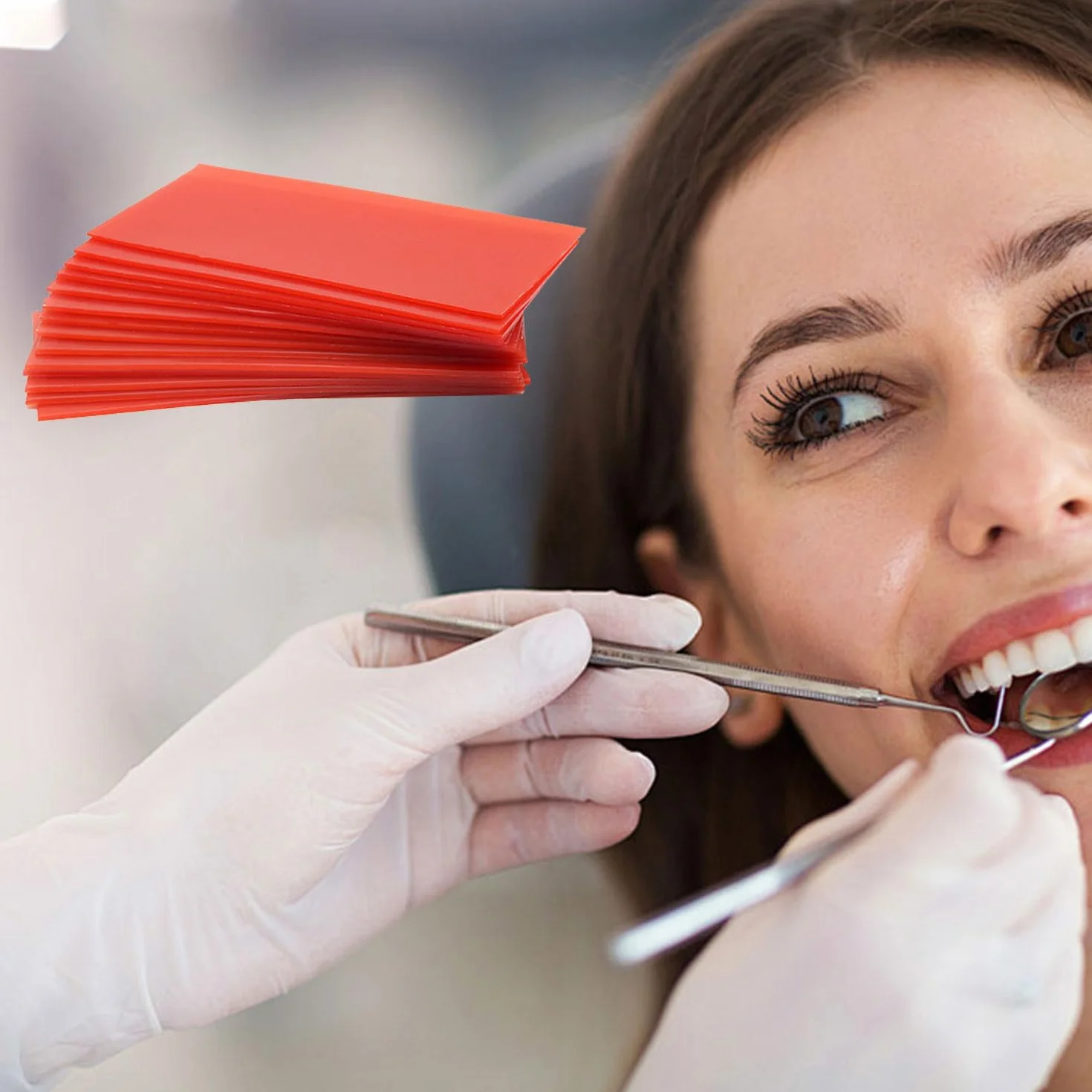 AOVNA 18Pcs Foglio di cera dentale Rosso Base Piastra Ortodontico Materiale ausiliario