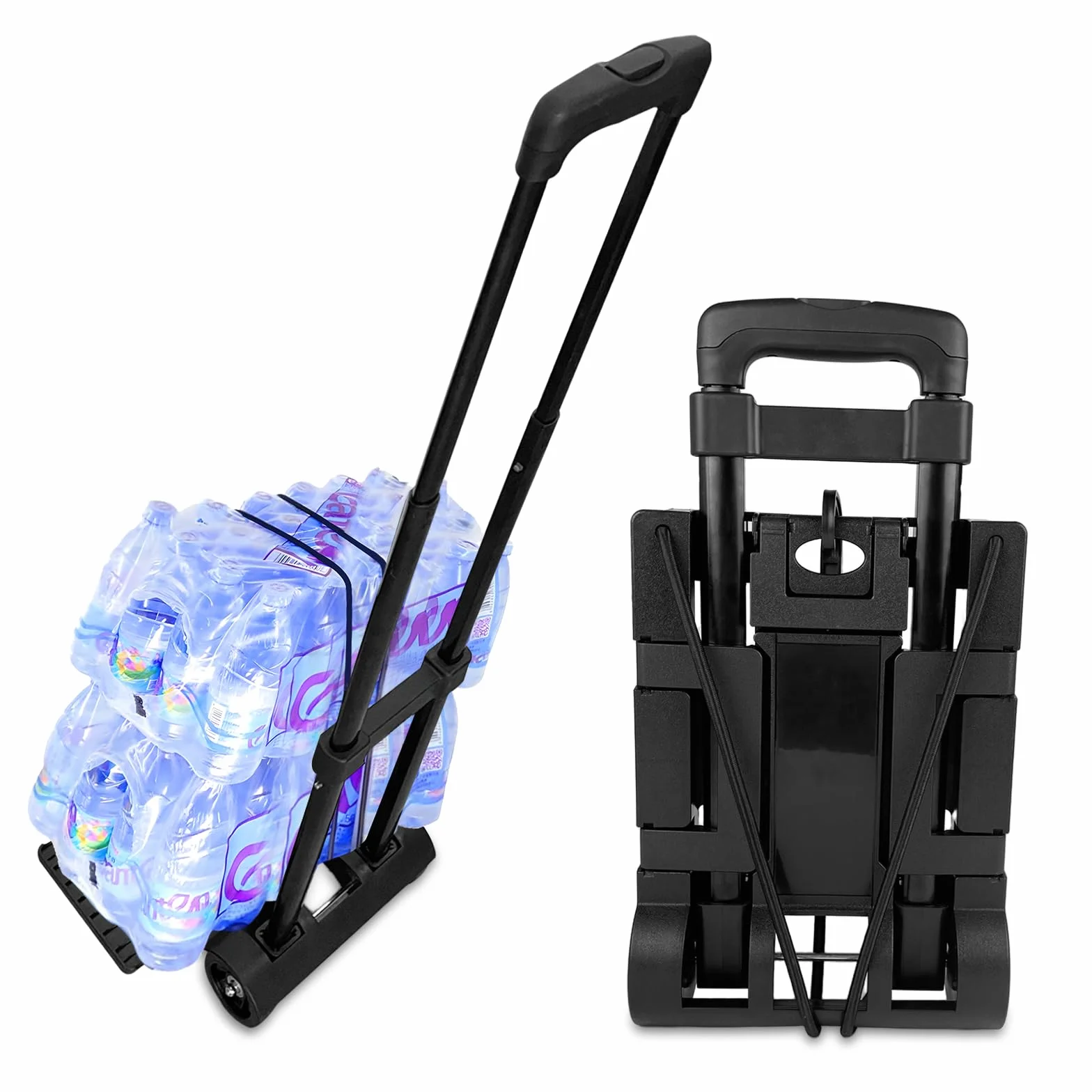 Carrello Pieghevole in Alluminio, Portatile Carrello per Trasporto, Portata Massima 65kg, Manico Telescopico Lungo 95.5 cm, Dimensioni Piattaforma 35 * 36 cm Ideale per Viaggi, Traslochi