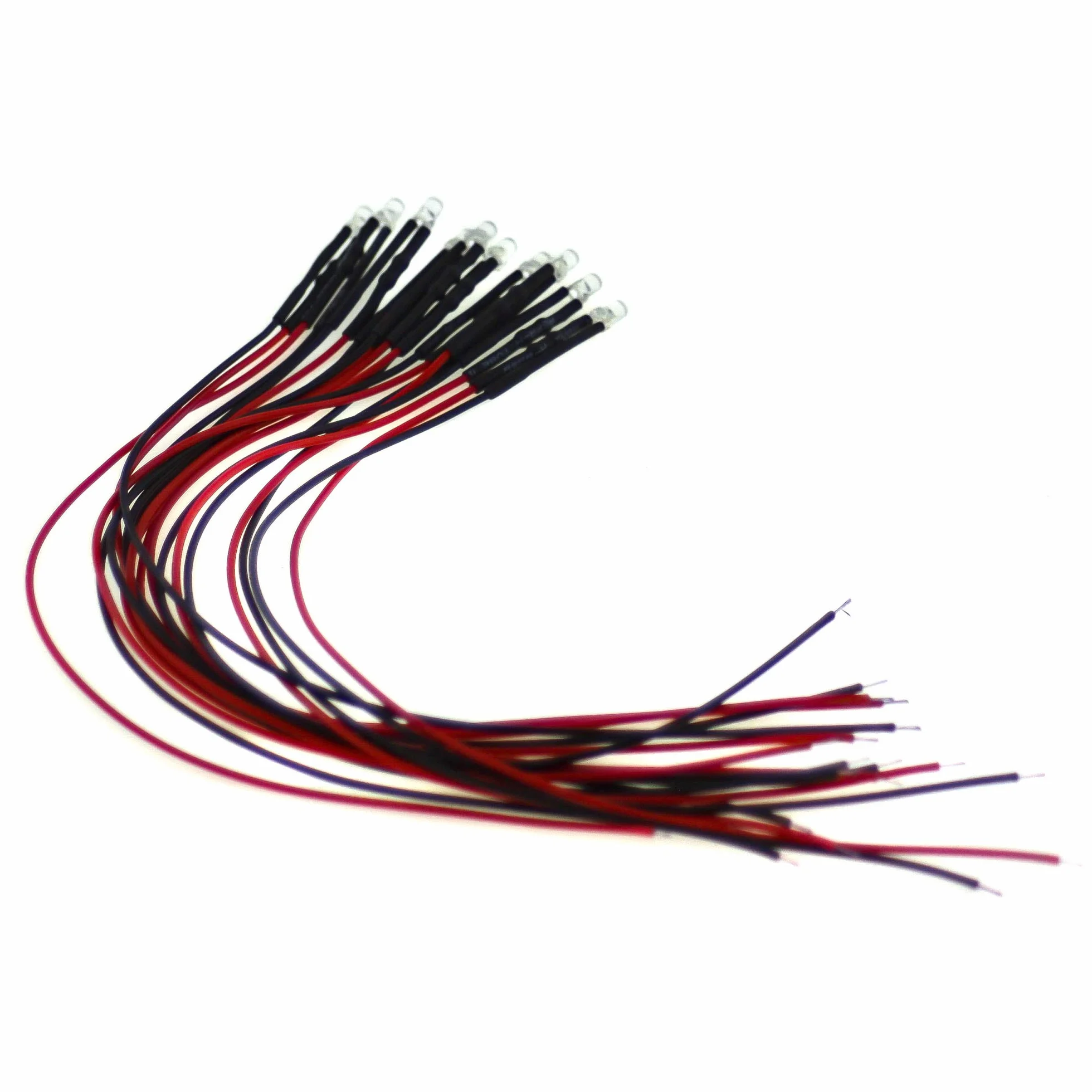 LED 3mm 5V blu 20cm cavo resistenza integrata