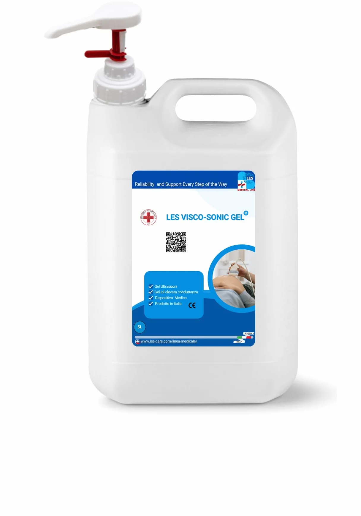 Gel ad Ultrasuoni Professionale – Dispositivo Medico Classe I – Alta Conducibilità – Zero Residui – Uso Ecografi, Fisioterapia, Estetica – Formato 5L