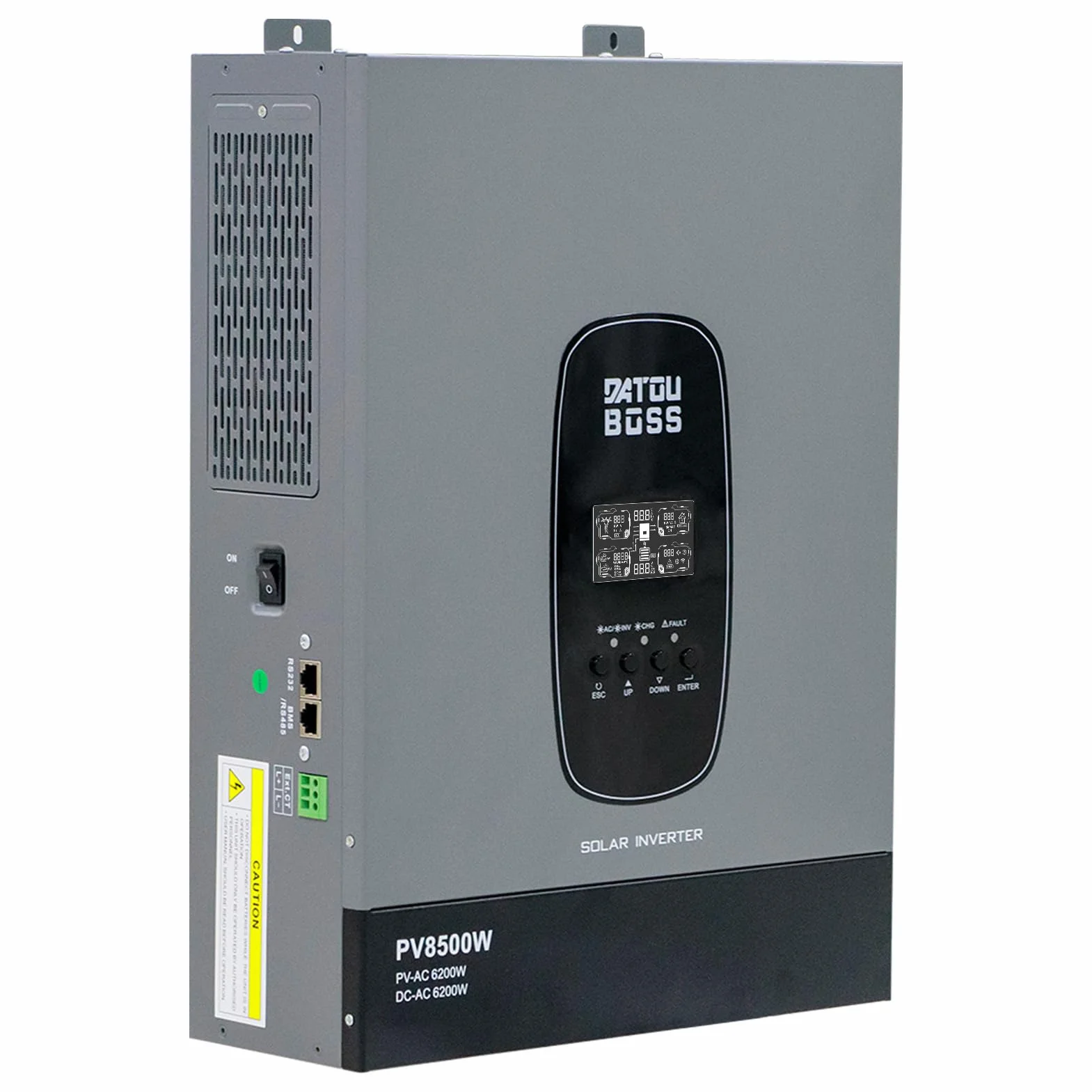 DATOUBOSS Inverter Ibrido Solare 6200W 48V, MPPT 120A, Onda Sinusoidale Pura, Entrée PV 8500W, Senza Batteria, per Impianto Fotovoltaico Casa, Camper, Backup Energia