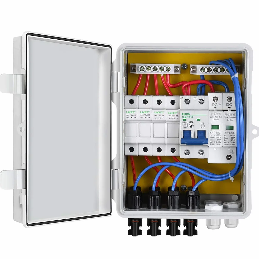 ECO-WORTHY 4 Stringhe PV Combiner Box 10A Interruttore con Coperchio in Plastica ABS Scatola Elettrica - Impermeabile Protezione Sicura Generatore Fotovaltaico per Pannelli Solari Kit Sistema