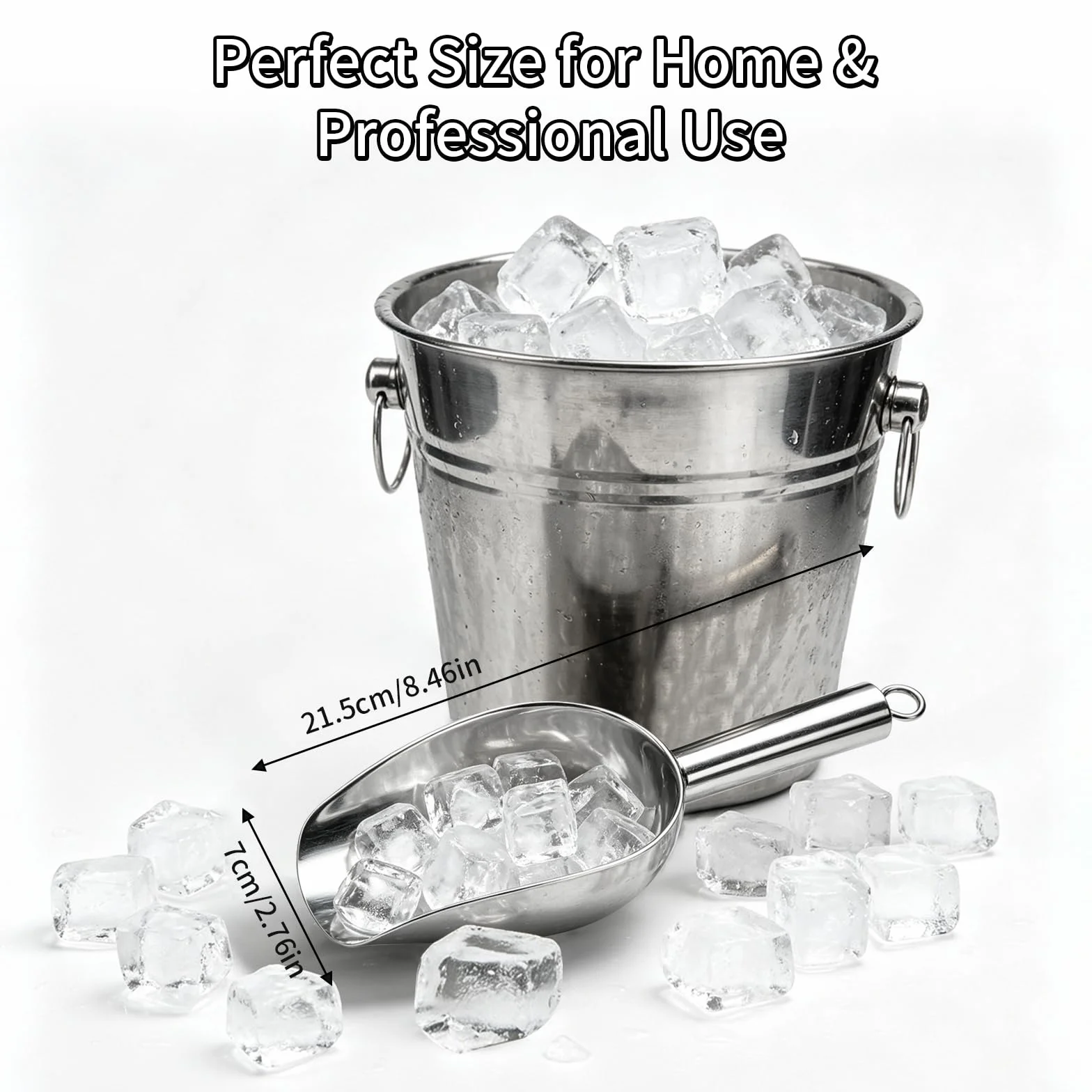 Paletta per Ghiaccio in Acciaio Inox Paletta per Farina Pala Ghiaccio per Ghiaccio, Farina, Caffè,Alimenti,Dolci Paletta Dosatrice per Cucina, Bar, Buffet,Festa Food Scoop