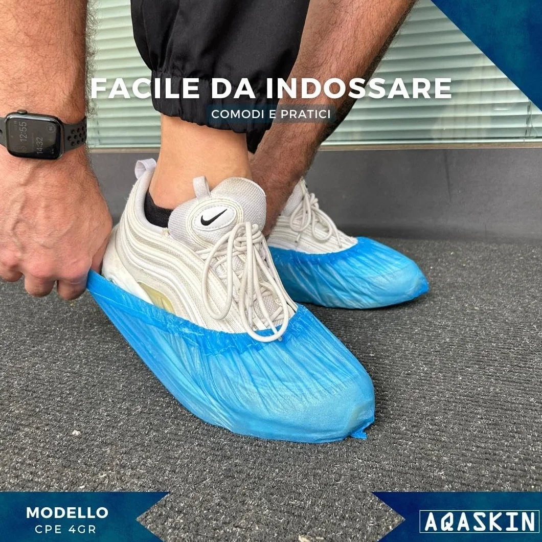 Copriscarpe Monouso CPE 4 gr. [400pz] DPI Dispositivi di Protezione Individuale Blu