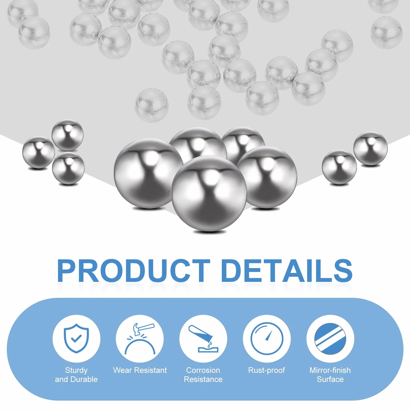 QUARKZMAN 3.175mm 1/8" Cuscinetti a Sfera 100pz 440c Acciaio Inossidabile G10 Sfere Precisione Sfere Metriche per Miscelazione per Cuscinetti Biciclette Rotelle Cassetti Guide