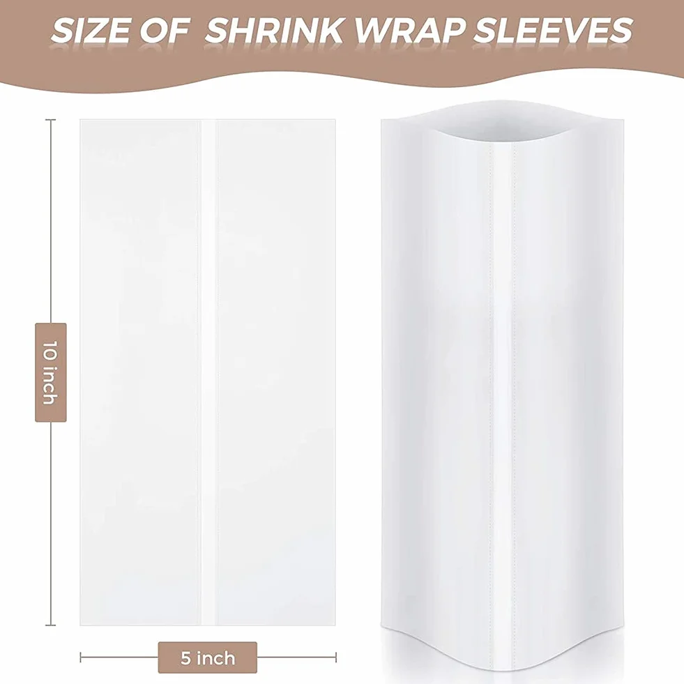 70Pcs sublimazione Shrink Wrap Film 5X10 Pollici Pellicola termorestringente Film termoretraibile Borse Bianco Shrink Wrap fasce per tazza