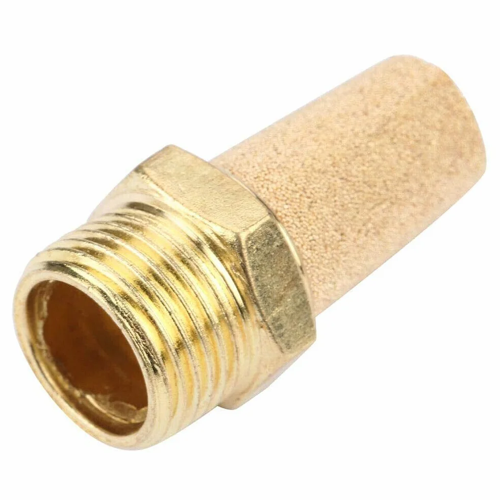 Silenziatore pneumatico 1/8" BSP filtro rumore ottone filettatura maschio regolatore flusso aria 5 pezzi