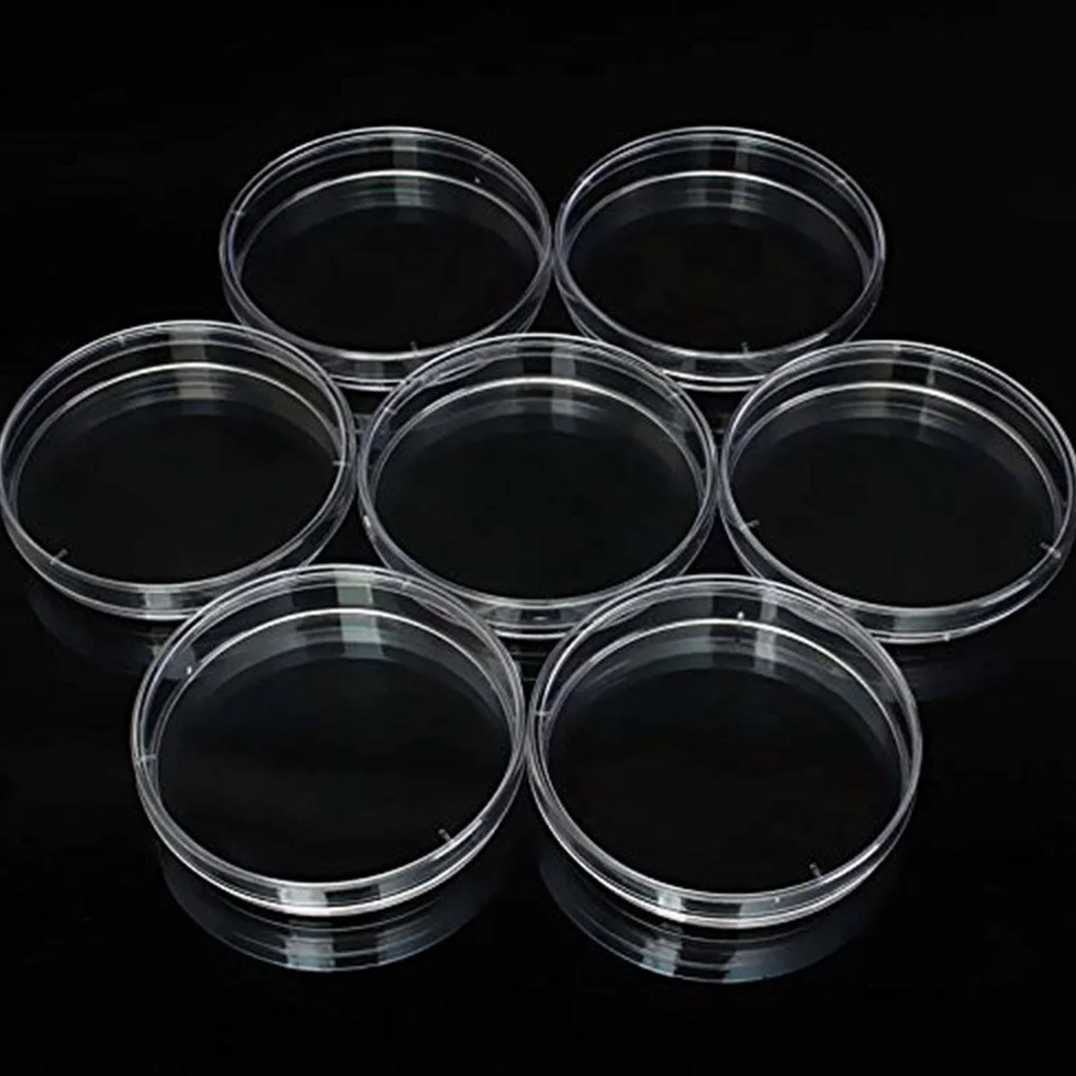10 pezzi, Plastica di Petri, con Coperchio,MONOUSO Piastra di Petri Sterilizzata Trasparente, per Cultura di Laboratorio Lievito Batterico(70mm)
