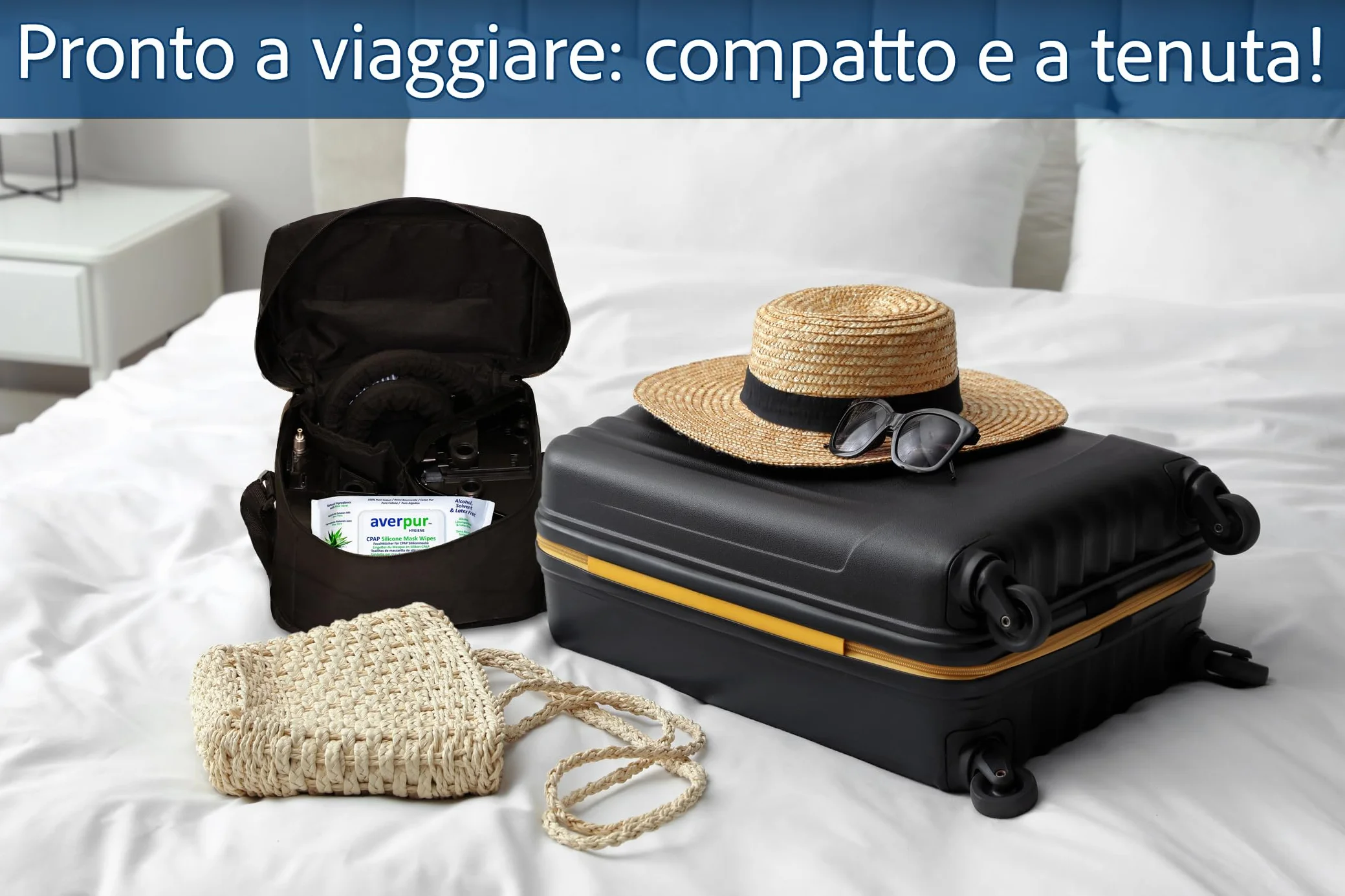 Salviette per la pulizia CPAP averpur con Aloe Vera, 3x80, 100% cotone puro