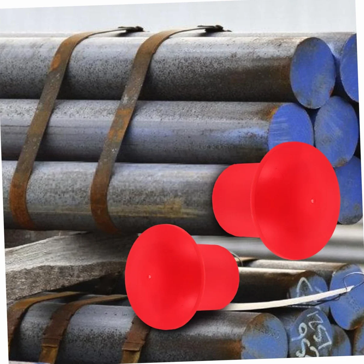 Cappucci di Protezione per Barre D'armatura in Pp Rosso 16-25mm, Tappi Terminali di Sicurezza a Fungo, Copriferro Riutilizzabili 50 Pezzi