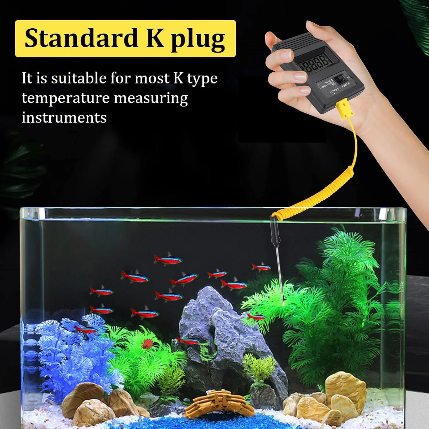 Termometro Digitale Tipo K con Sonda -50°C a +300°C LCD per Industria Cottura Scientifico