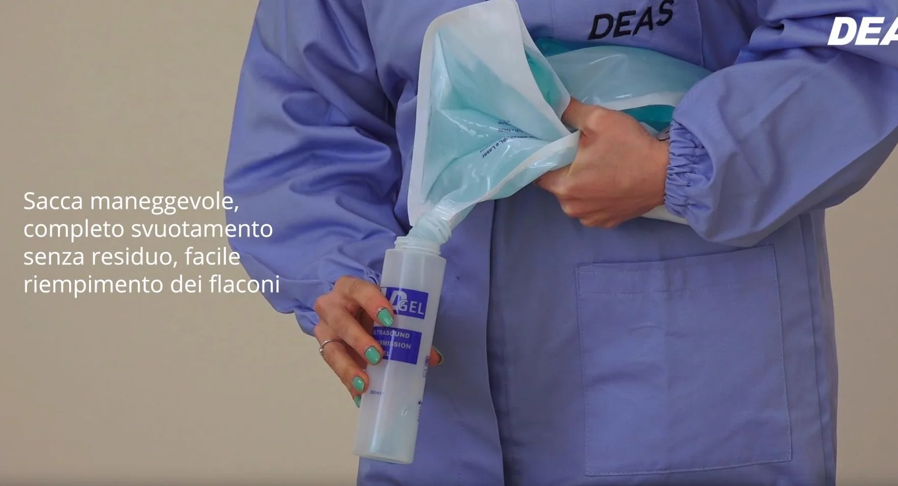 DGel - GEL CONDUTTORE, ULTRASUONI ECOGRAFIA - SACCA MORBIDA 5 LITRI COMPLETO SVUOTAMENTO + FLACONE DOSATORE - Made in Italy