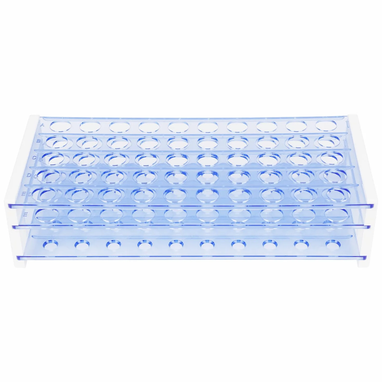 Labasics Rastrelliera per Provette 50 Posti 16 mm Plastica Blu a tre Livelli Rimovibile